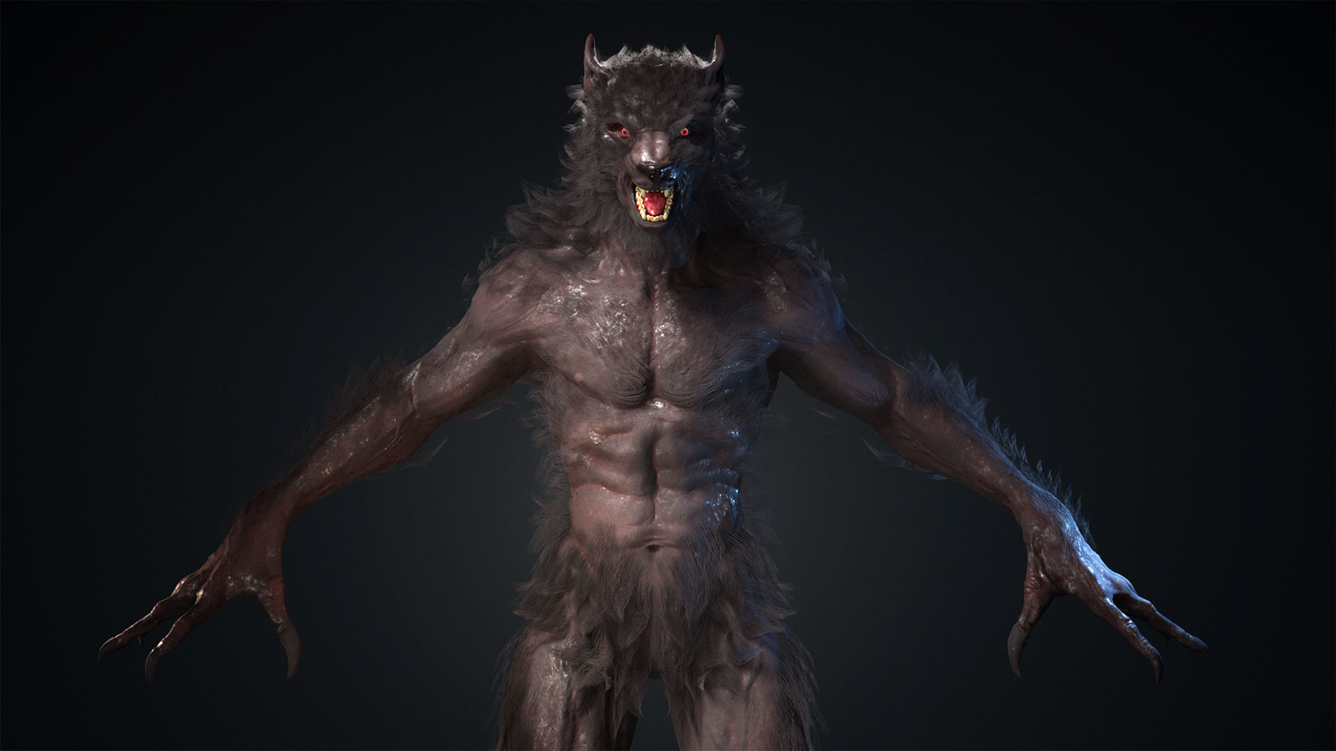 Great Werewolf Low-poly 3D model_9