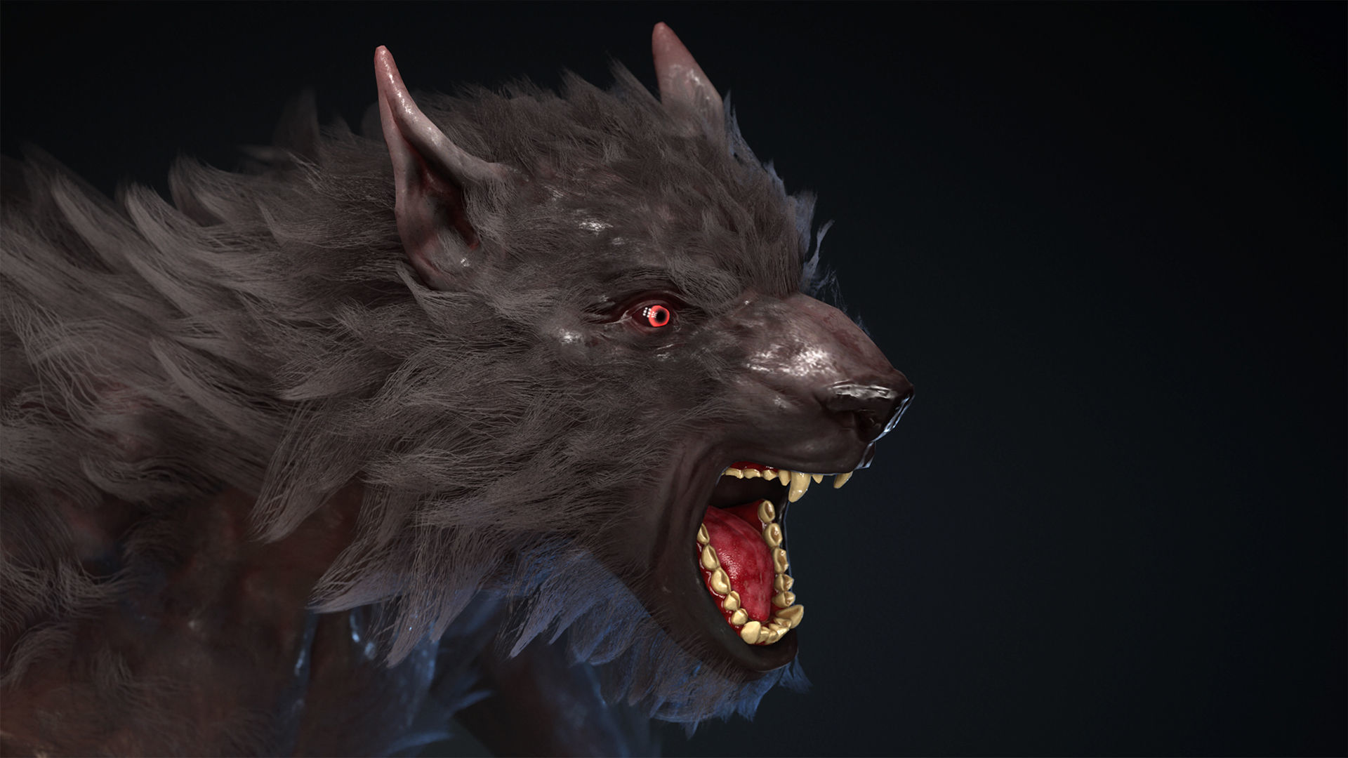 Great Werewolf Low-poly 3D model_6