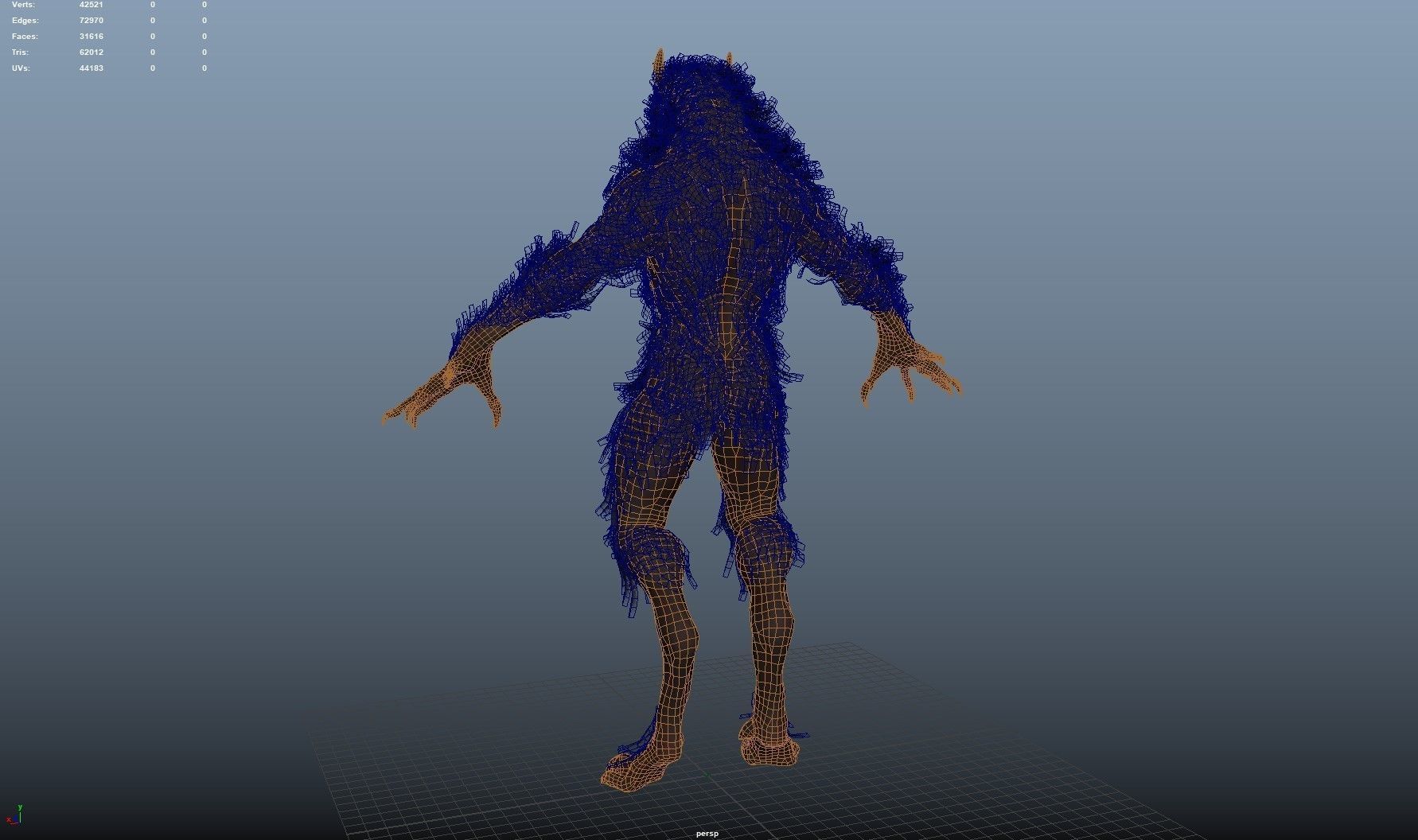 Great Werewolf Low-poly 3D model_17