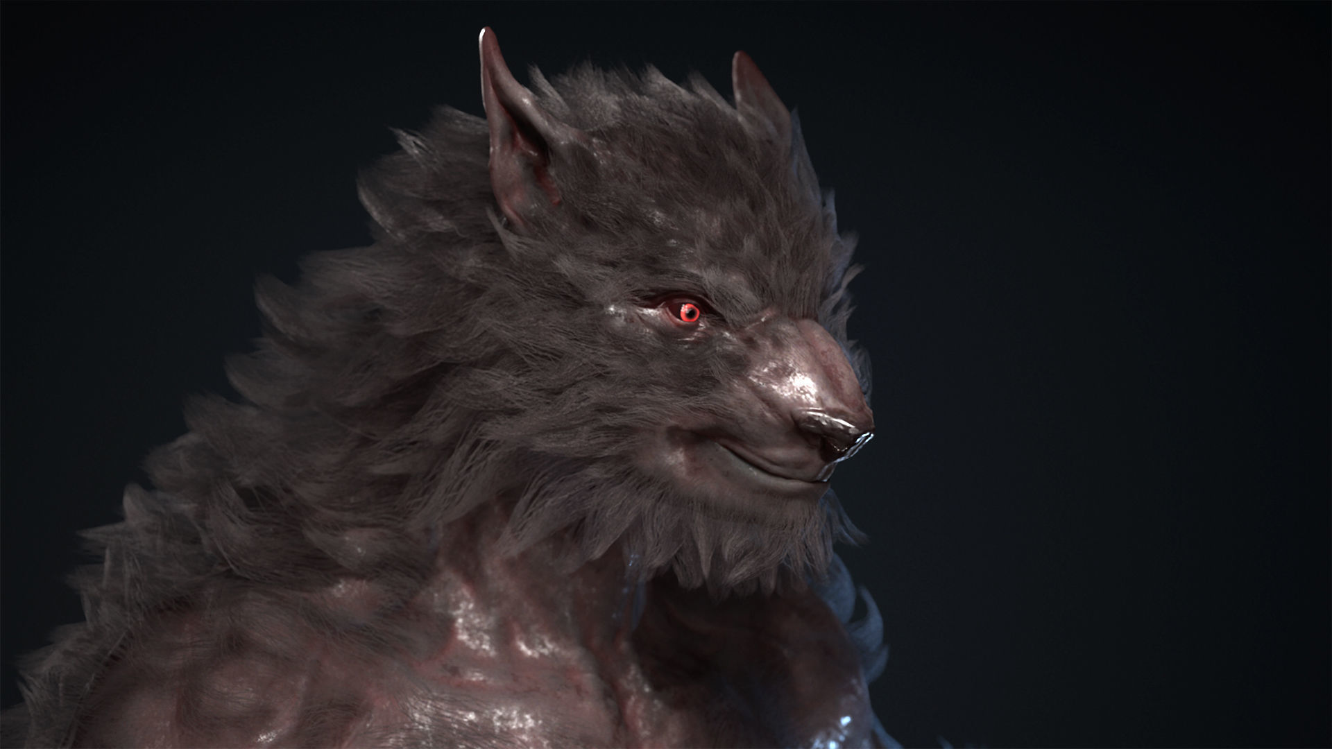 Great Werewolf Low-poly 3D model_7
