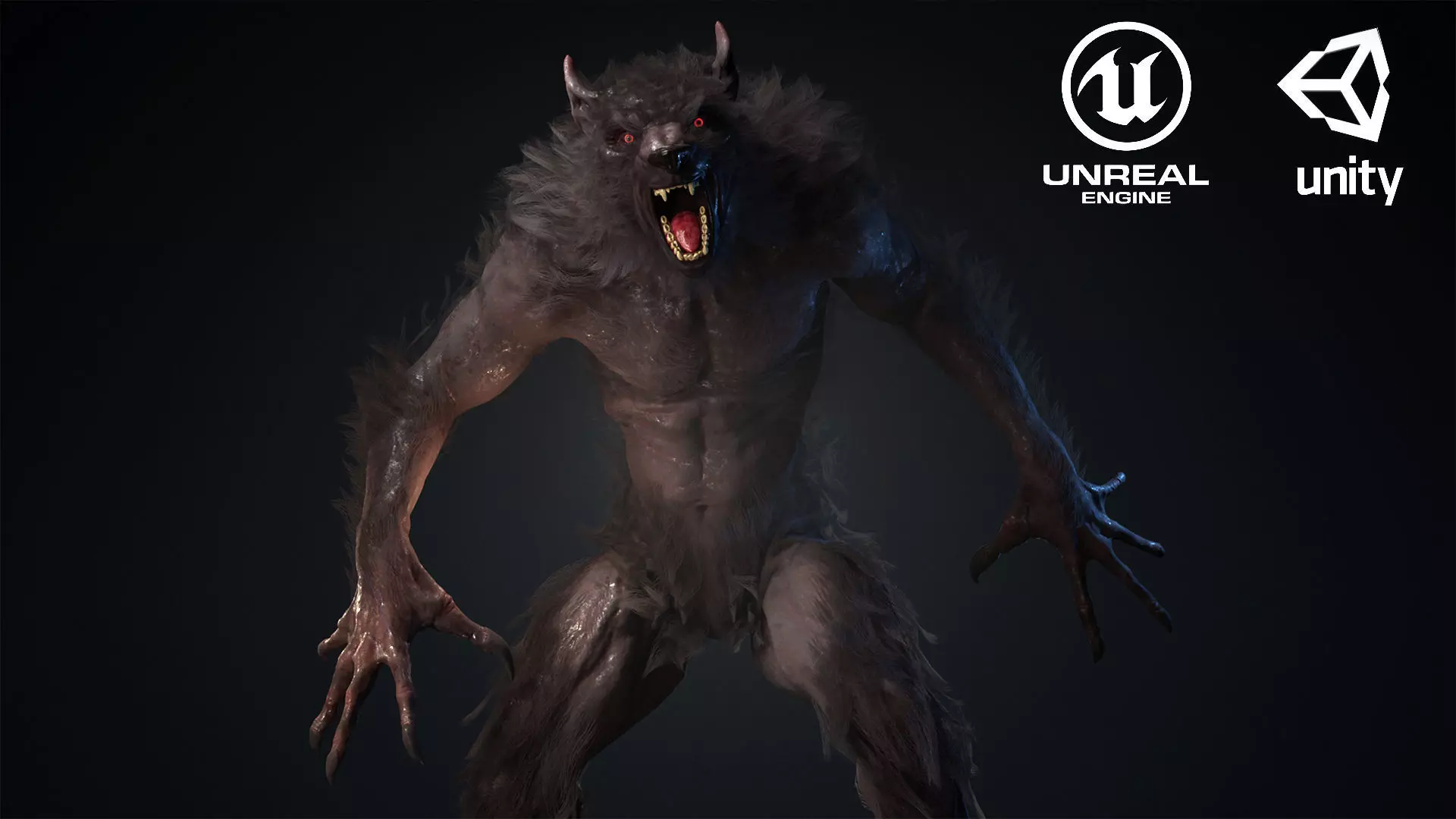 Great Werewolf Low-poly 3D model_0