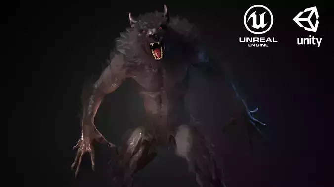 Great Werewolf Low-poly 3D model