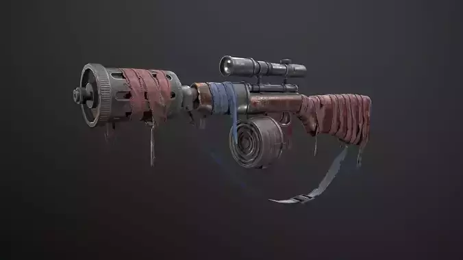 Stylized sniper rifle Low-poly 3D model
