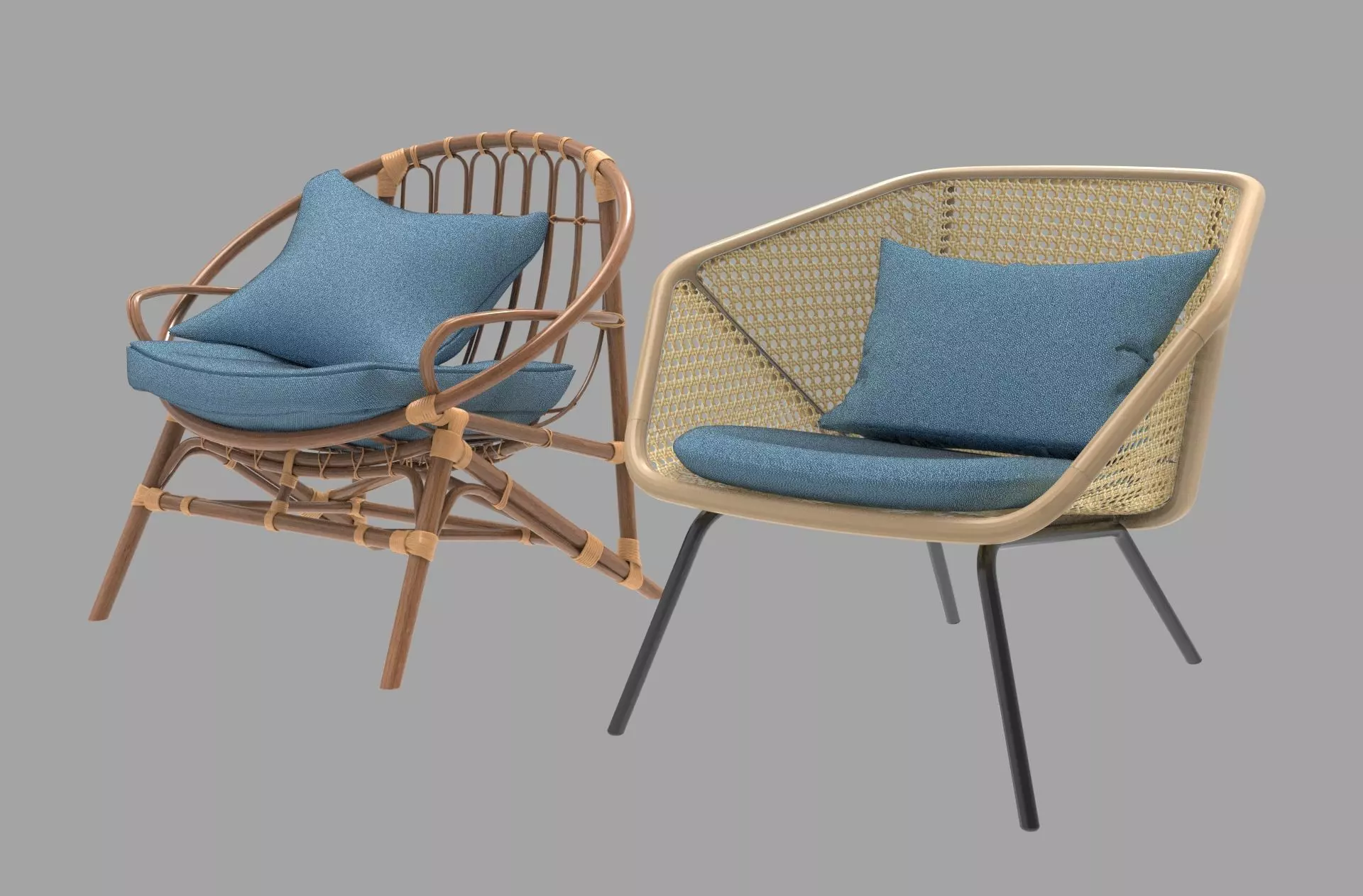 Rattan chair 3d model 3D model_0