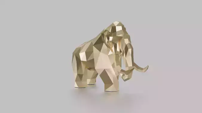 Elephant parametric polygonal sculpture for 3d printing 3D print model