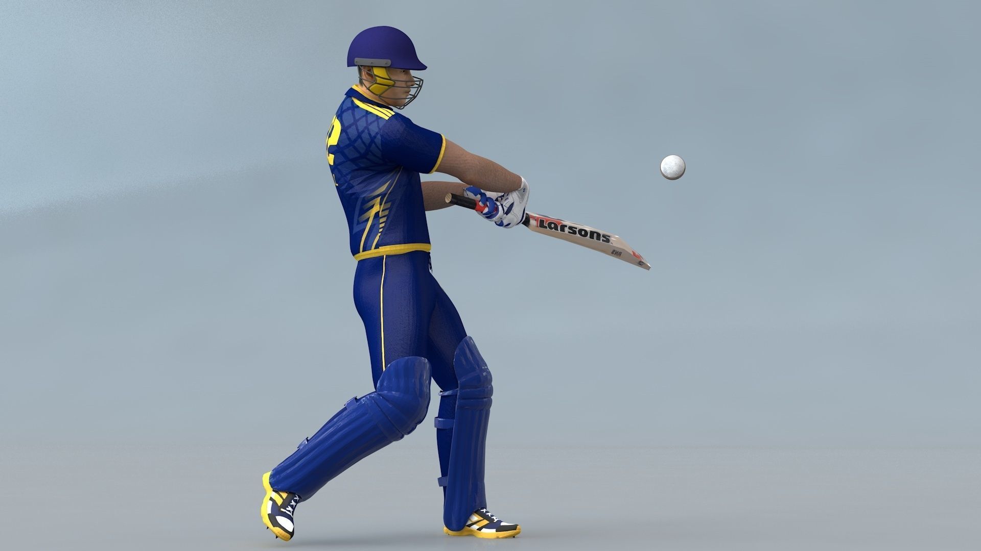 Cricket Batsman Animated 3D model_3