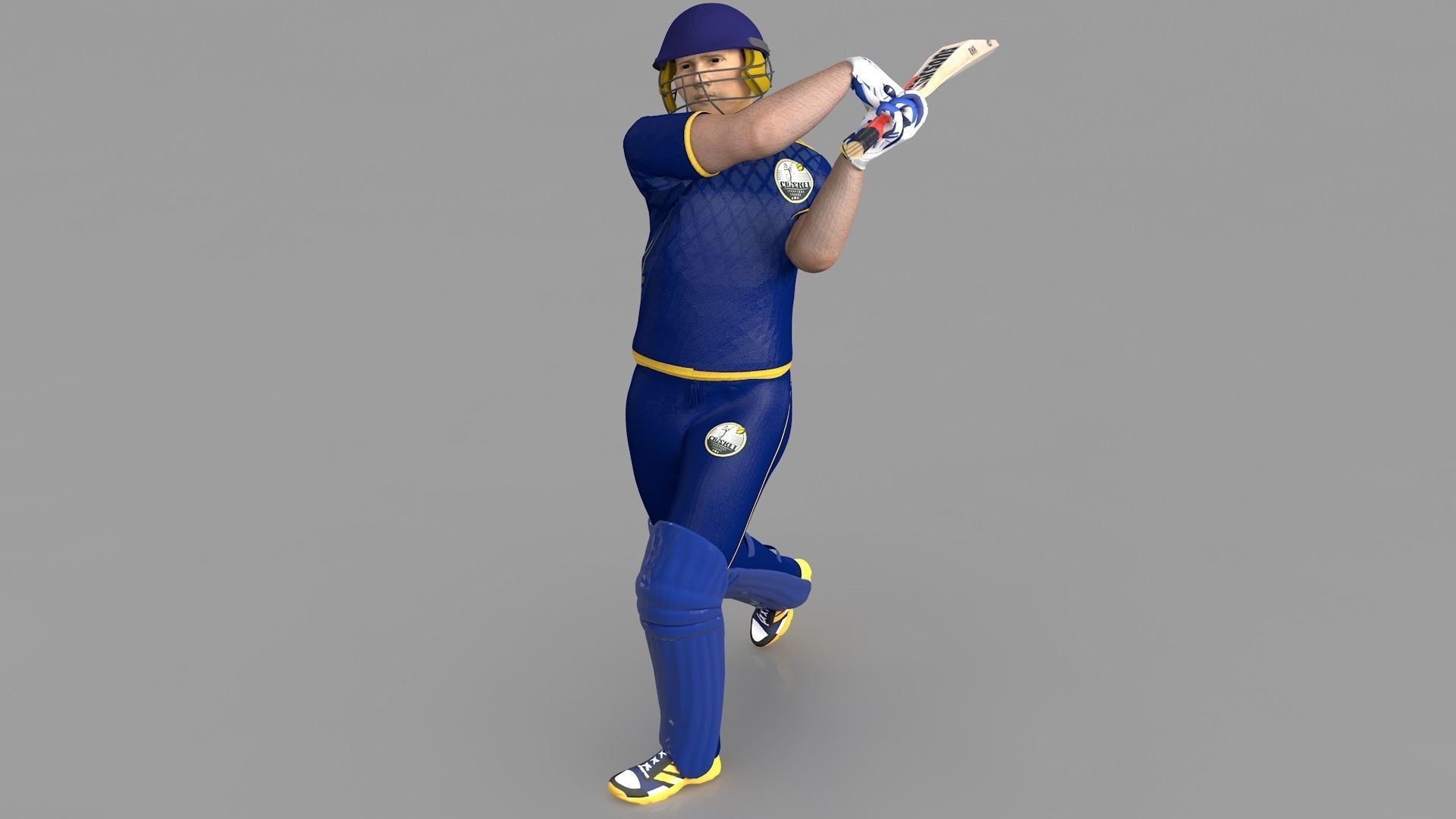 Cricket Batsman Animated 3D model_7