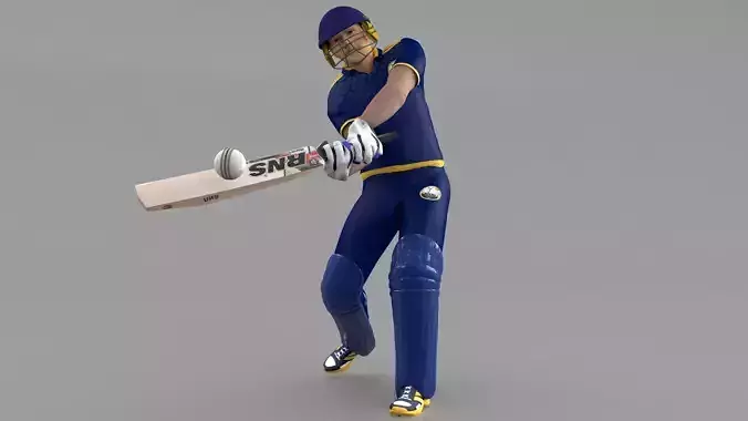 Cricket Batsman Animated 3D model