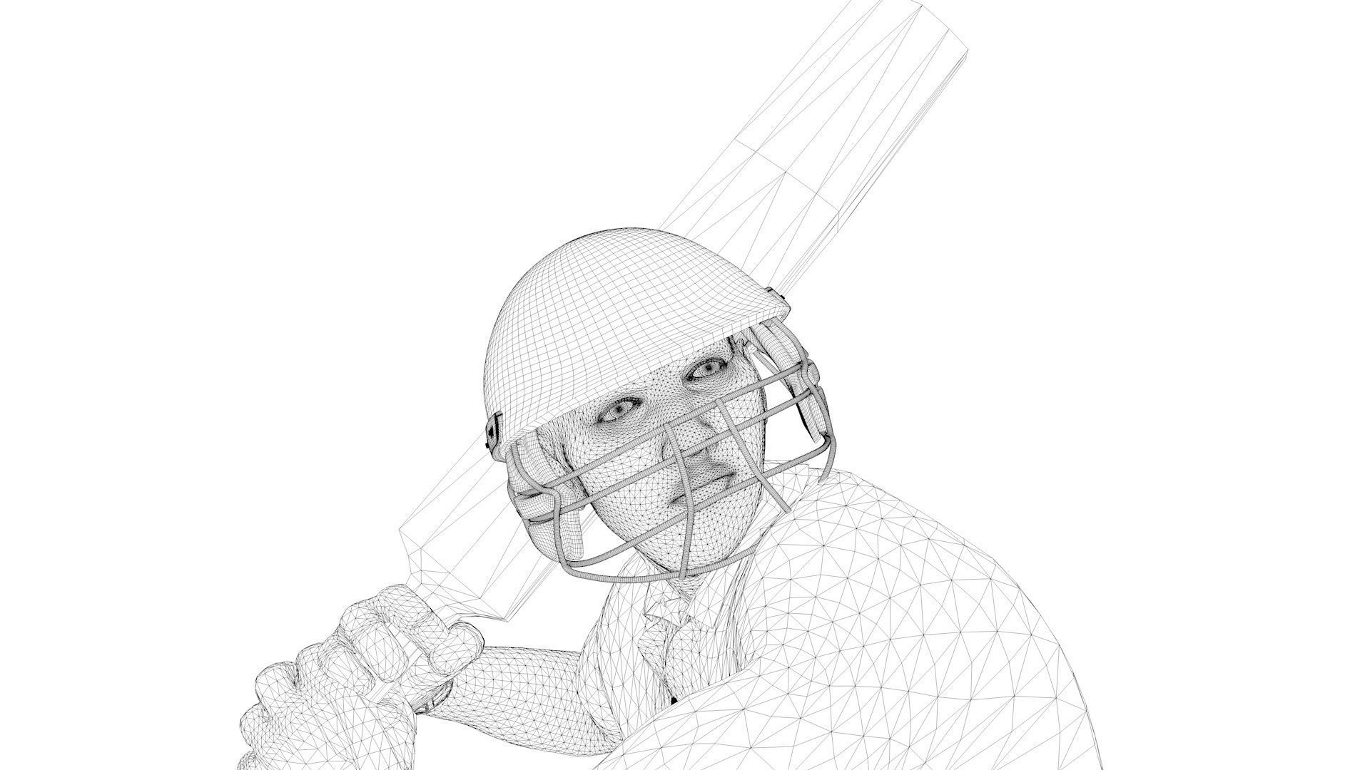 Cricket Batsman Animated 3D model_11