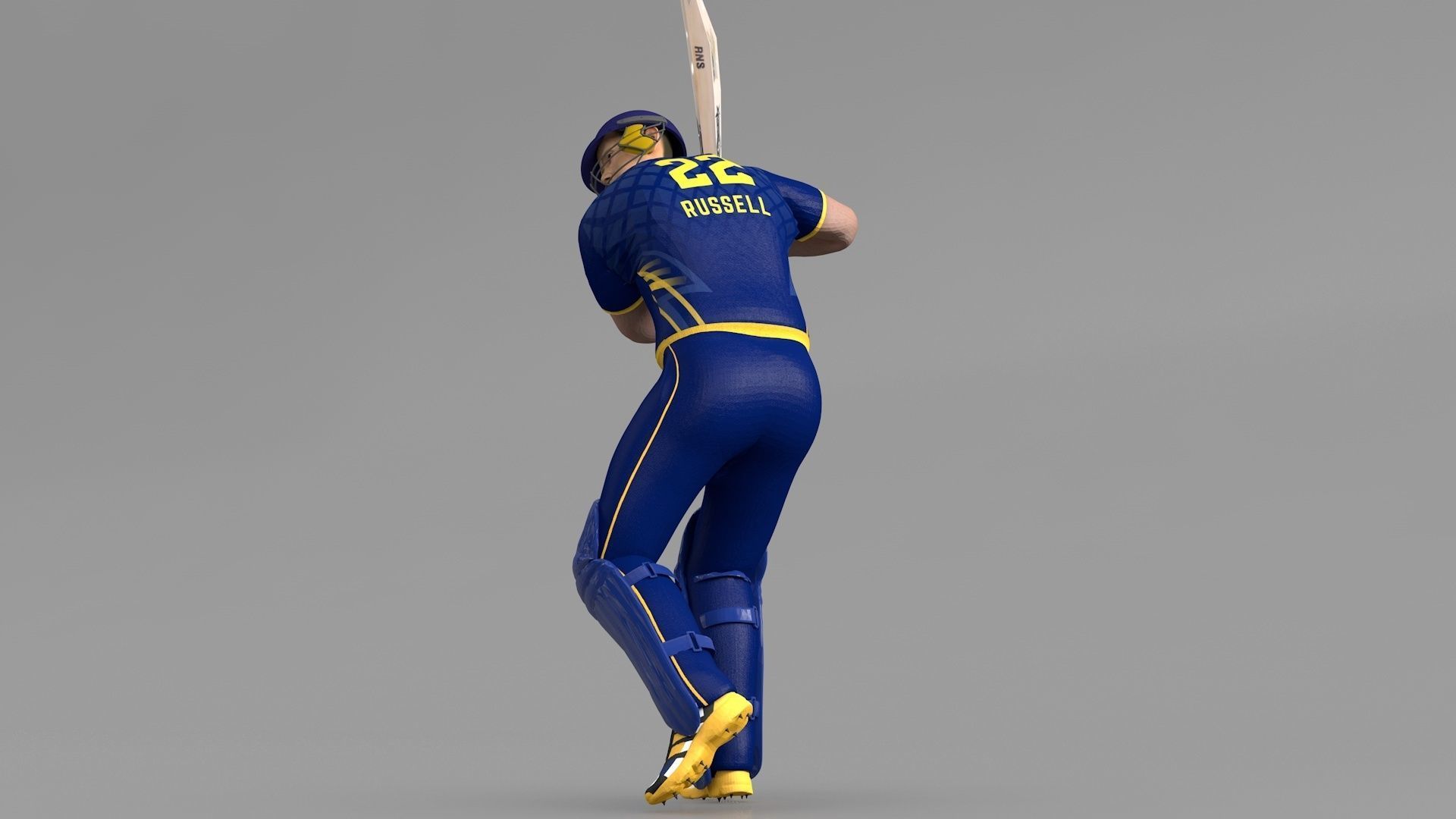 Cricket Batsman Animated 3D model_8