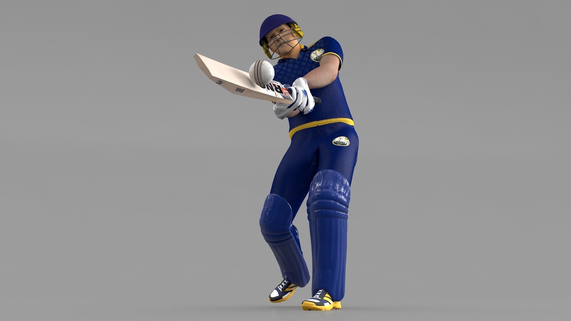 Cricket Batsman Animated 3D model_9