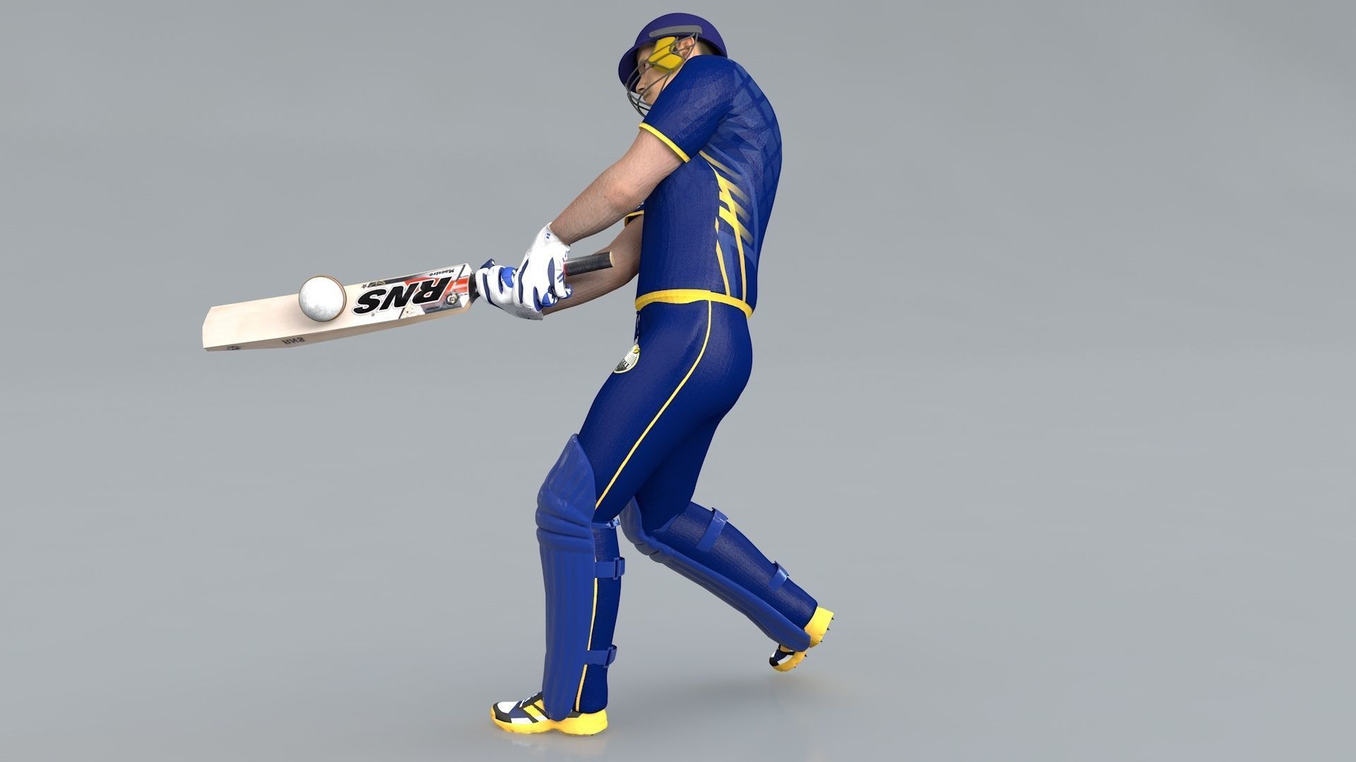 Cricket Batsman Animated 3D model_2