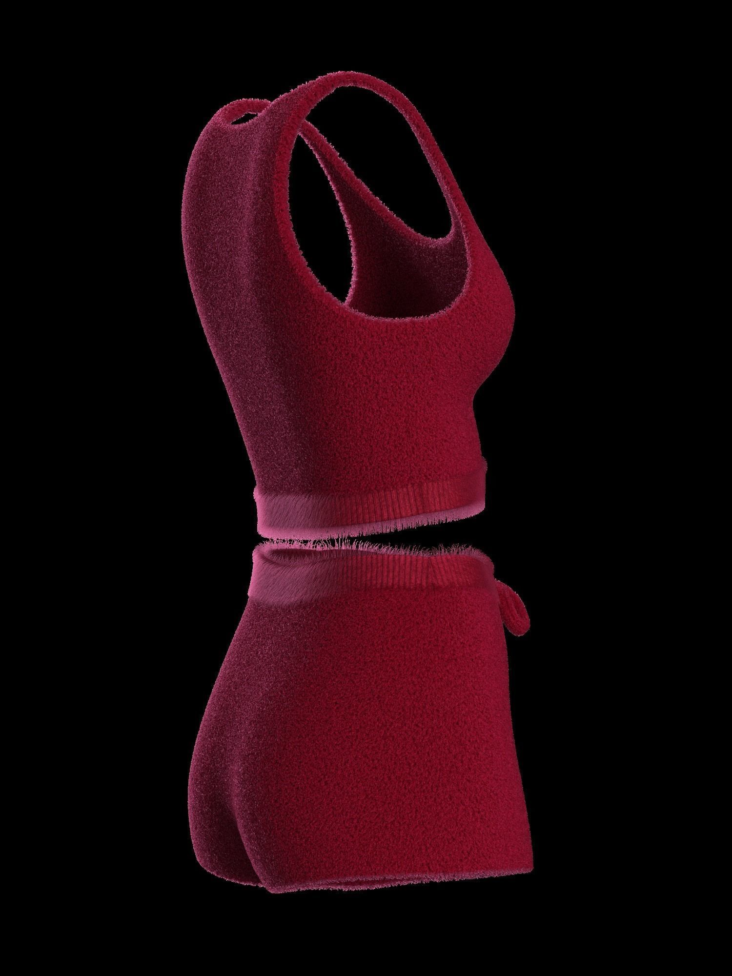 Plush short and top  3D model_19