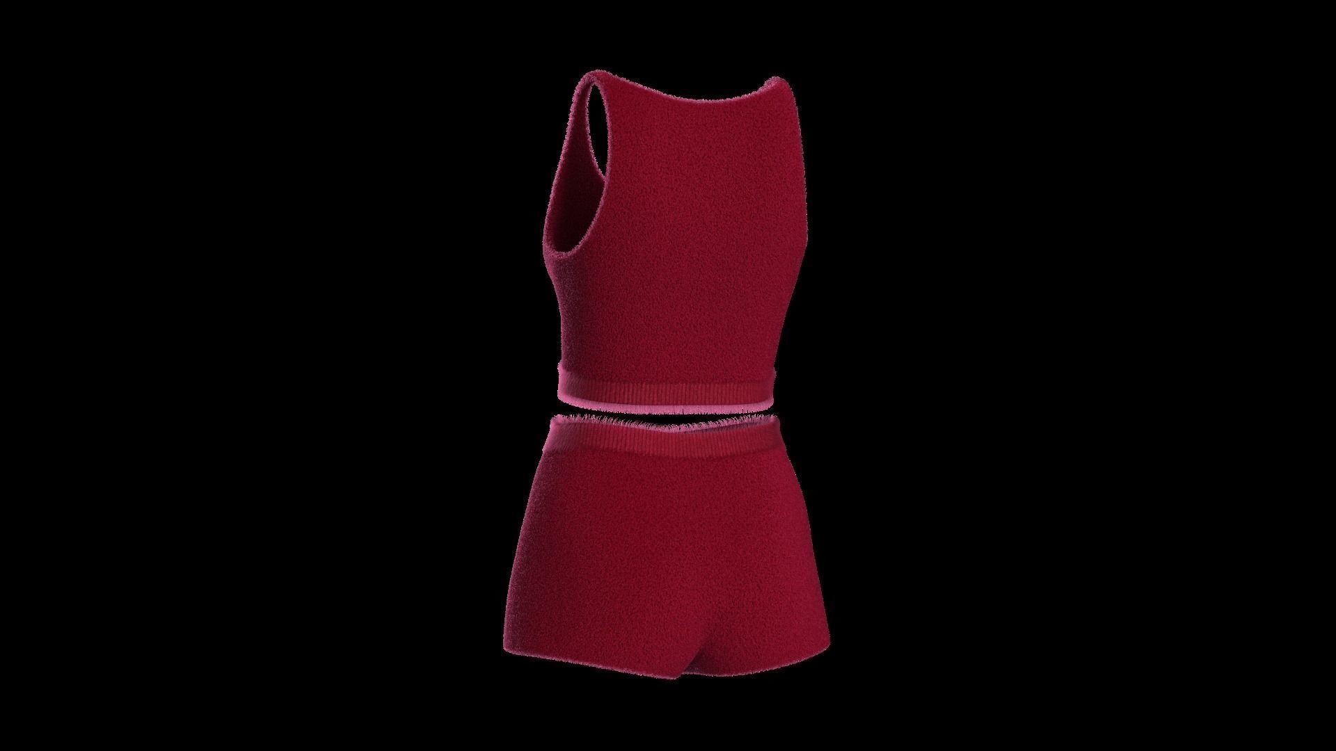 Plush short and top  3D model_7