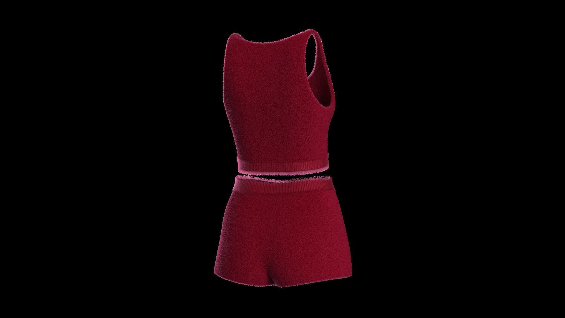 Plush short and top  3D model_9
