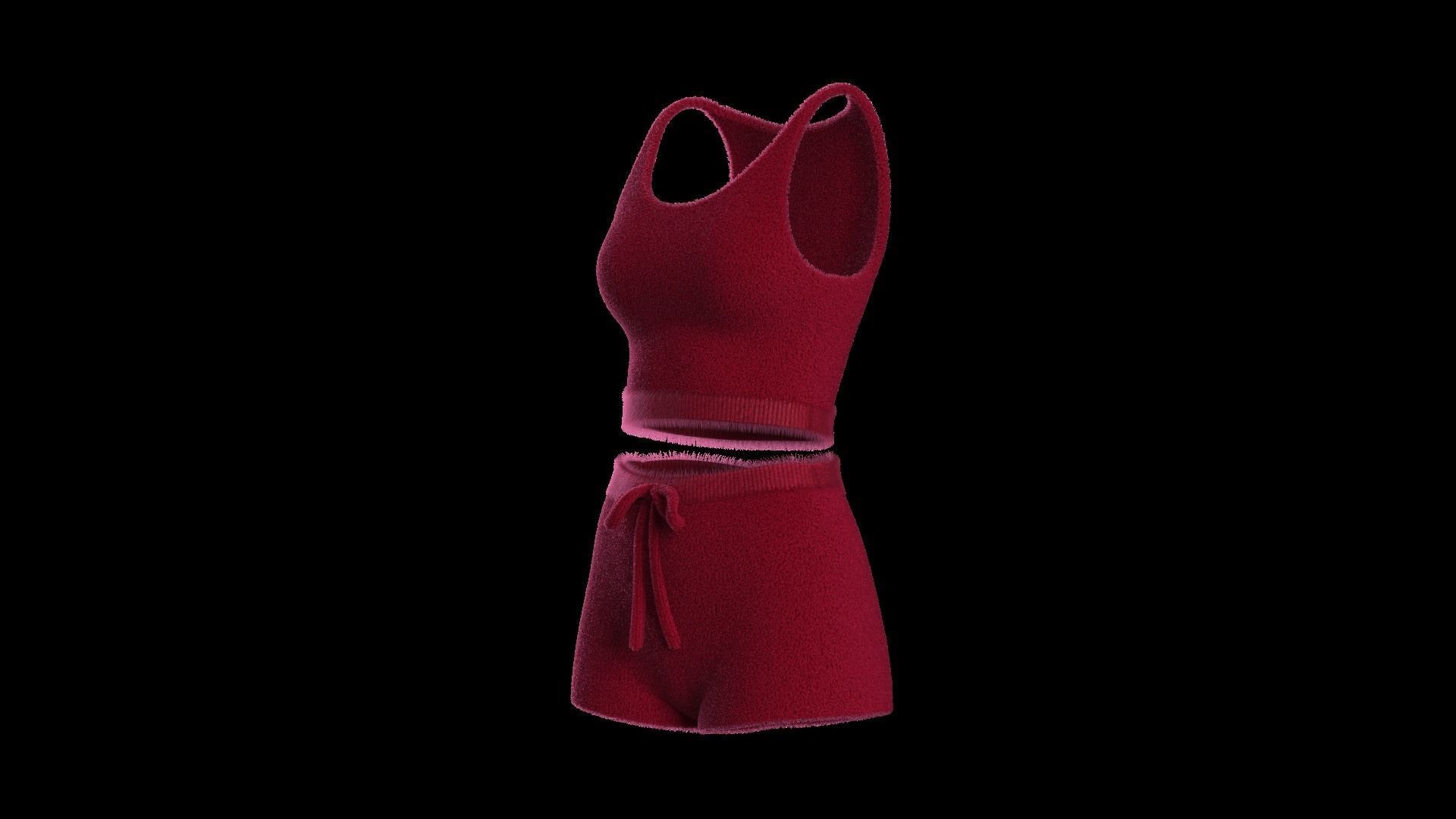 Plush short and top  3D model_2