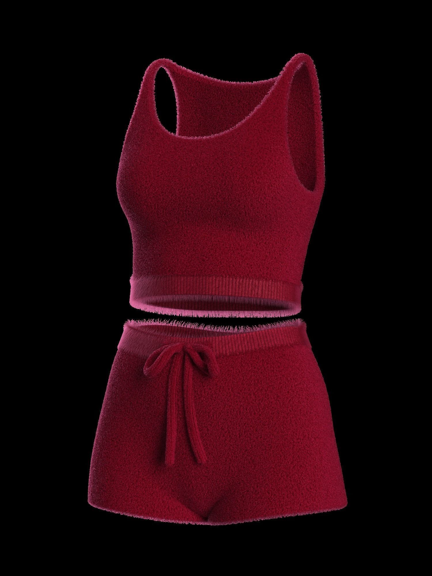 Plush short and top  3D model_17