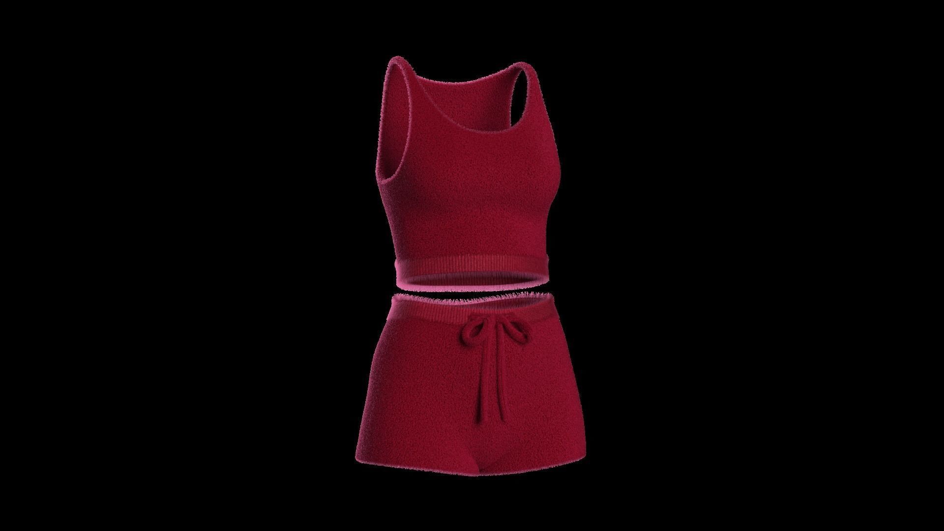 Plush short and top  3D model_15