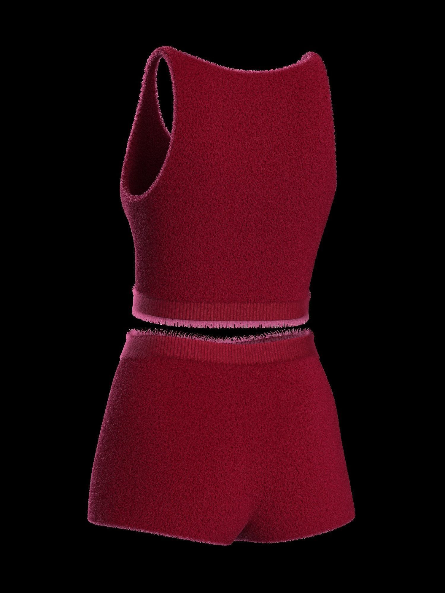 Plush short and top  3D model_29