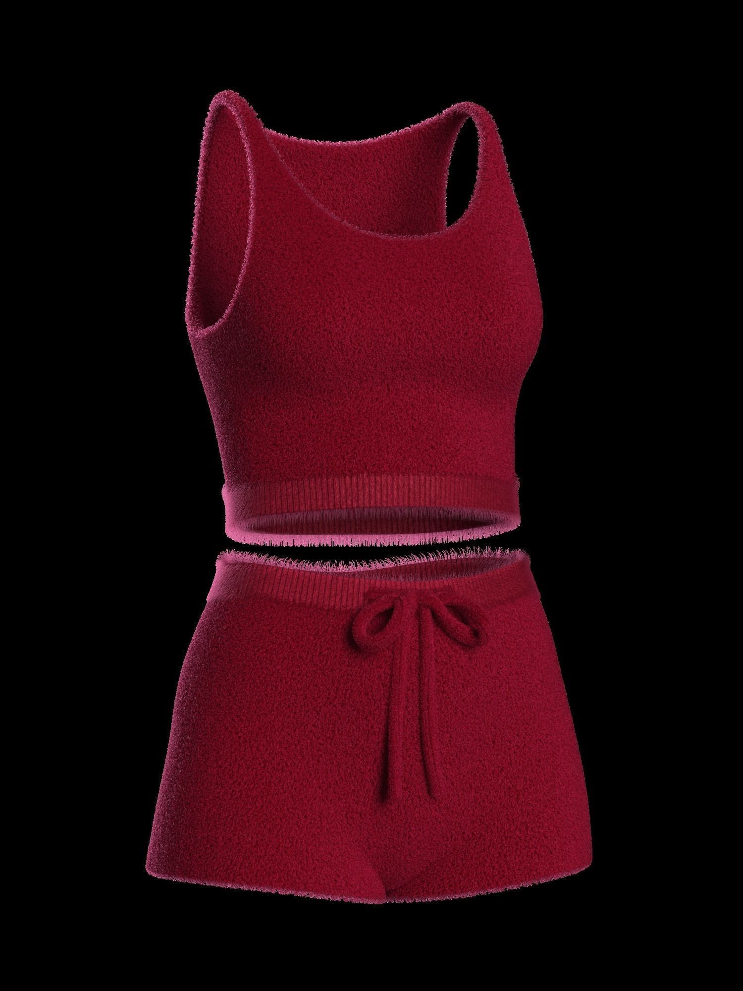 Plush short and top  3D model_23