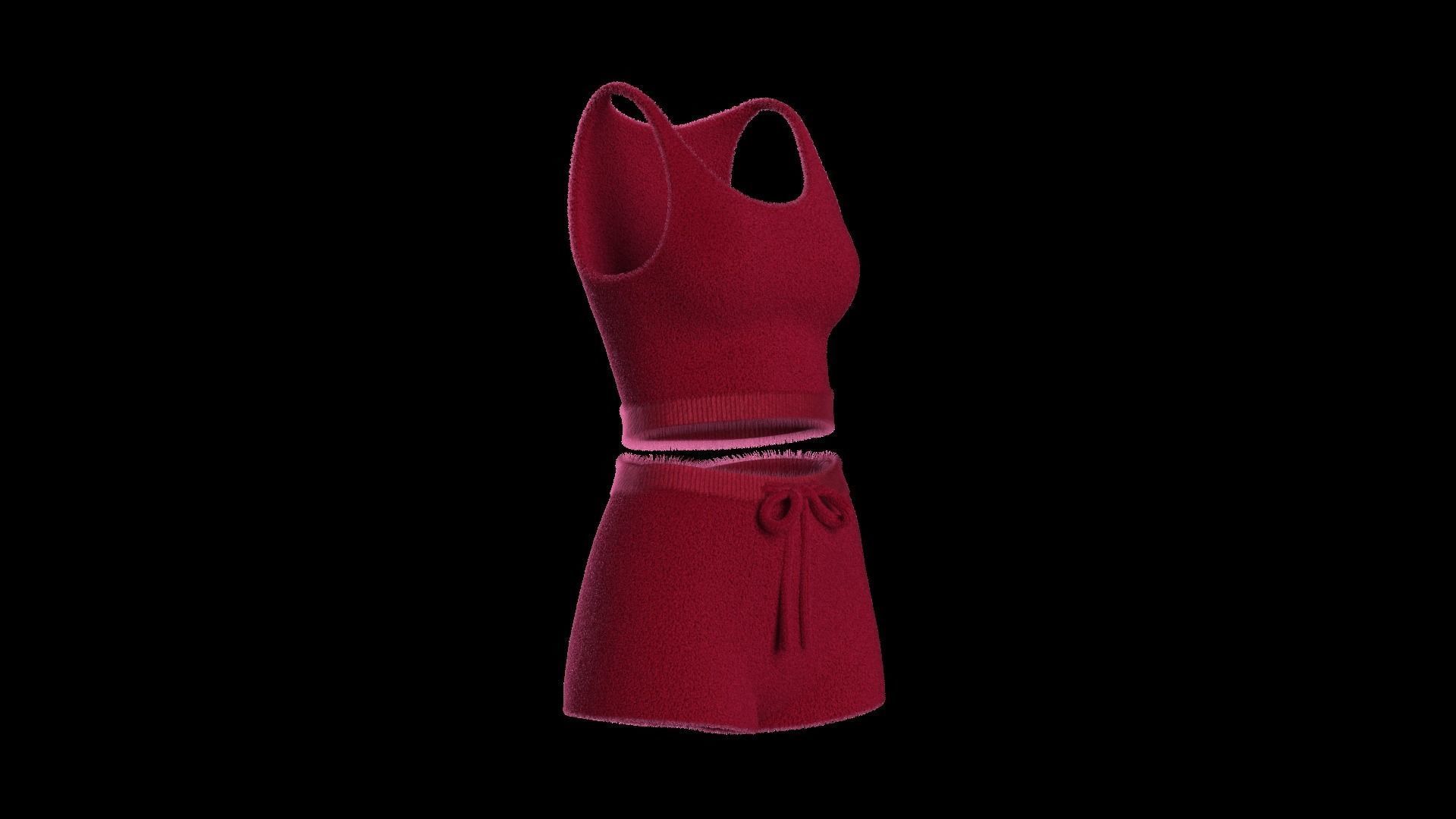 Plush short and top  3D model_14