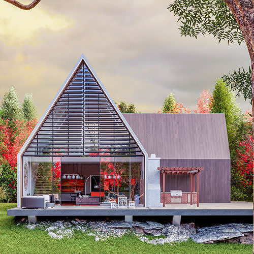 House on the lake 3D model