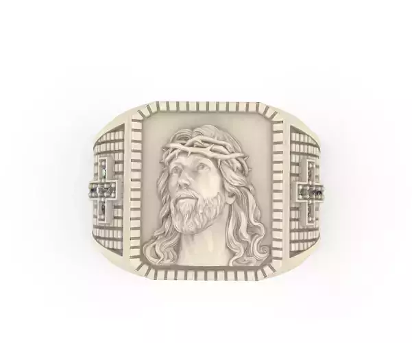 Jesus face ring model 1