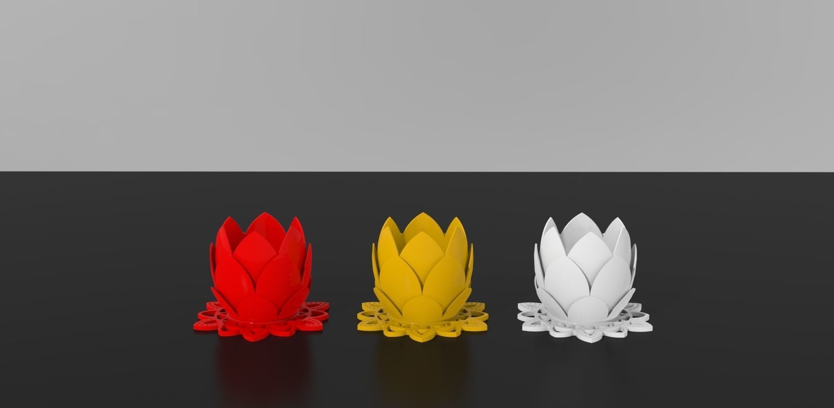 Lotus Flower Tea Light Holder 3D print model_6