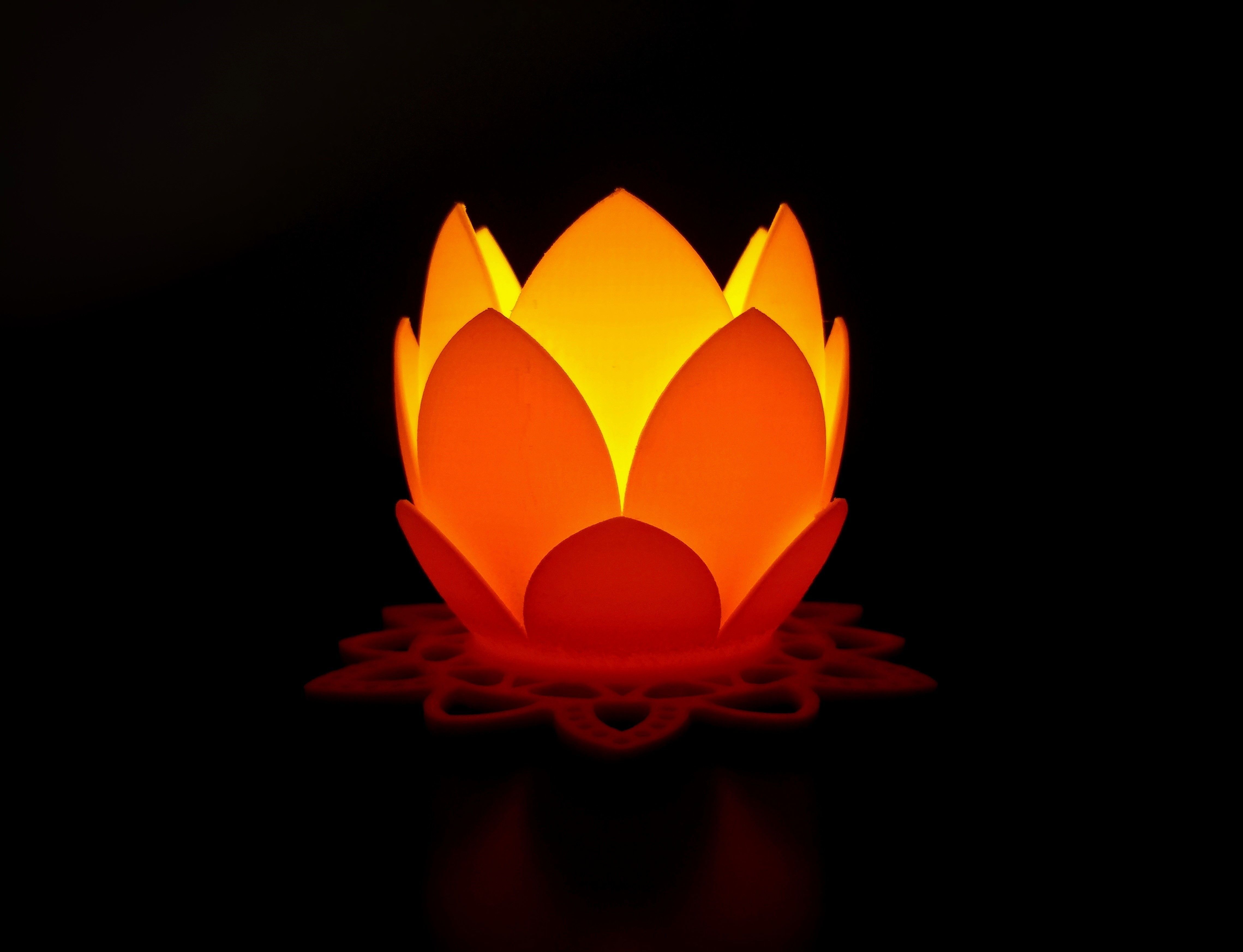 Lotus Flower Tea Light Holder 3D print model_1