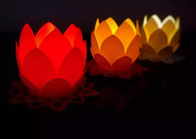 Lotus Flower Tea Light Holder 3D print model