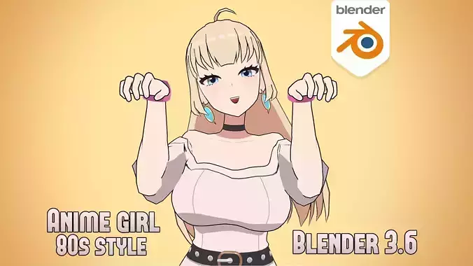Anime girl - Base 3D model