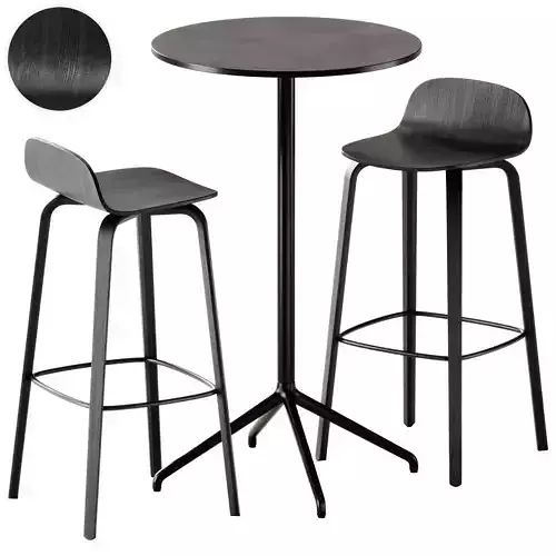 Visu Bar Stool and Still Cafe Table by Muuto