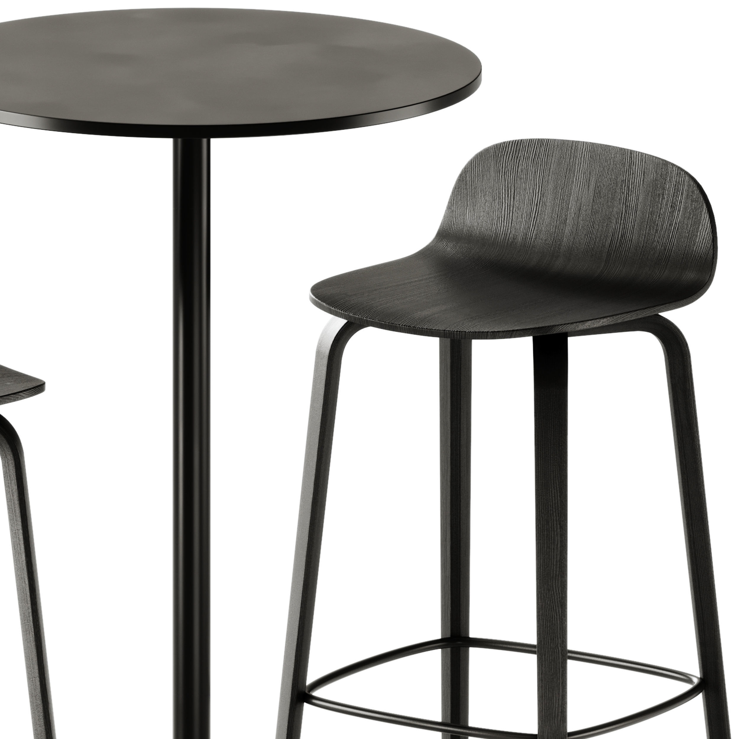 Visu Bar Stool and Still Cafe Table by Muuto 3D model_2