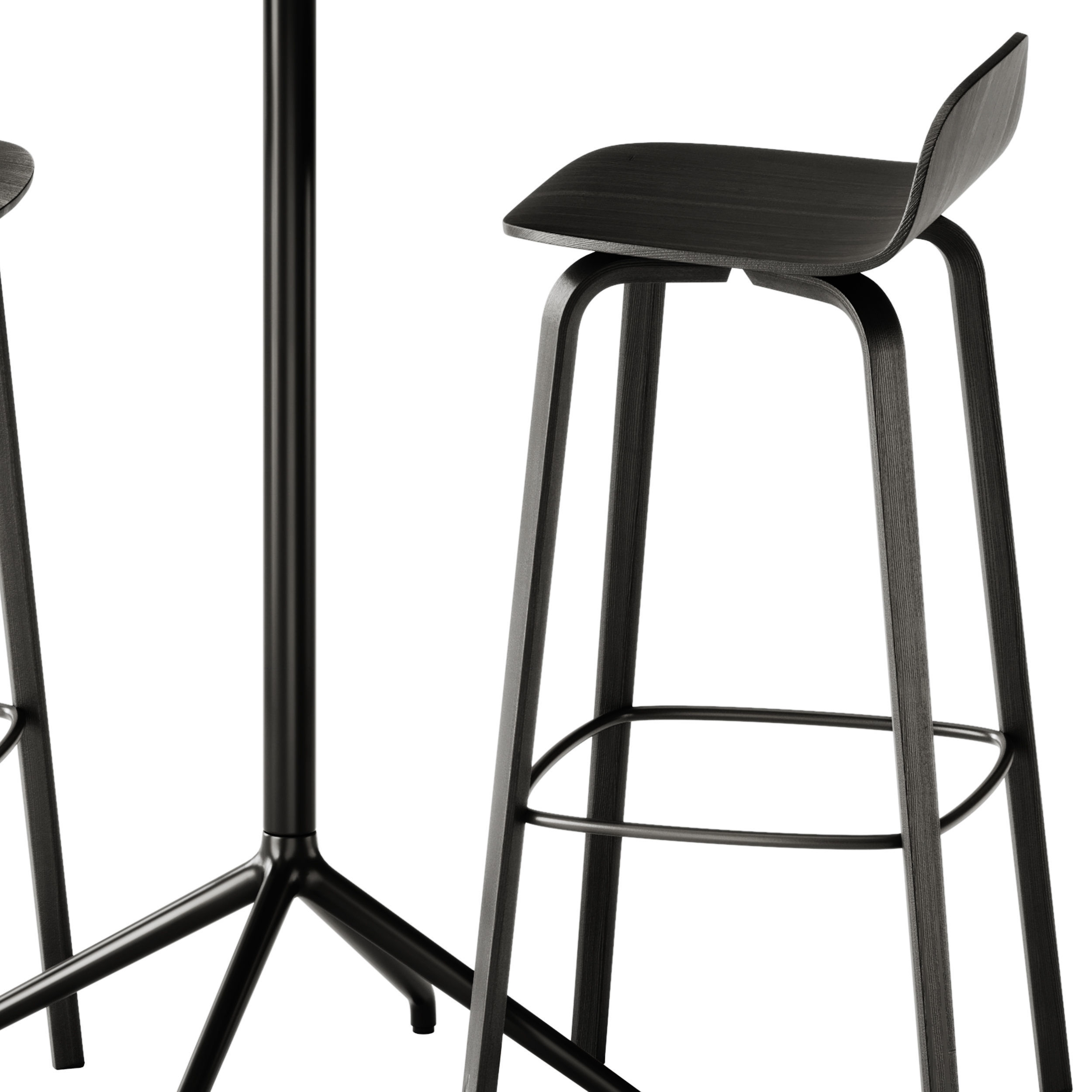 Visu Bar Stool and Still Cafe Table by Muuto 3D model_4