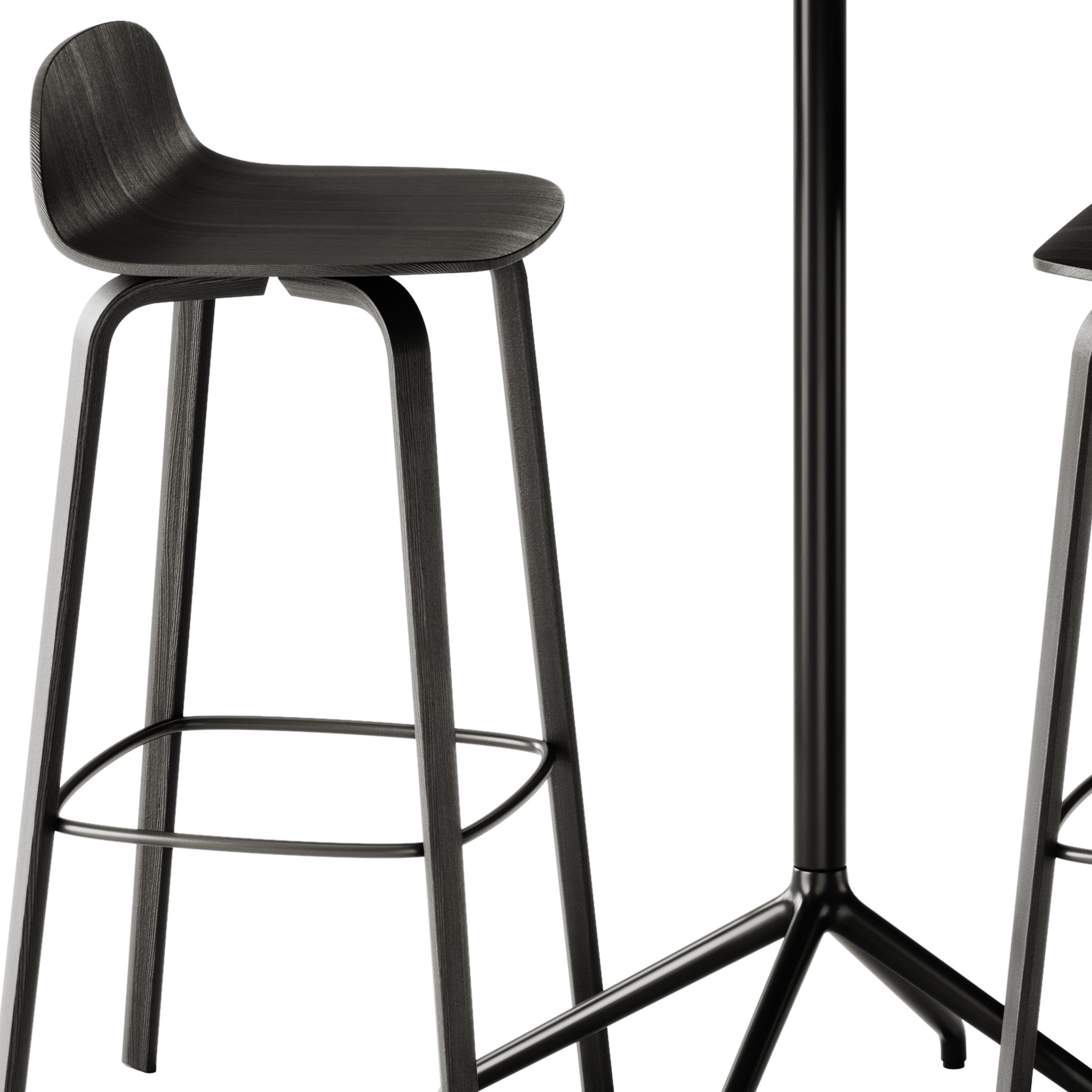 Visu Bar Stool and Still Cafe Table by Muuto 3D model_3