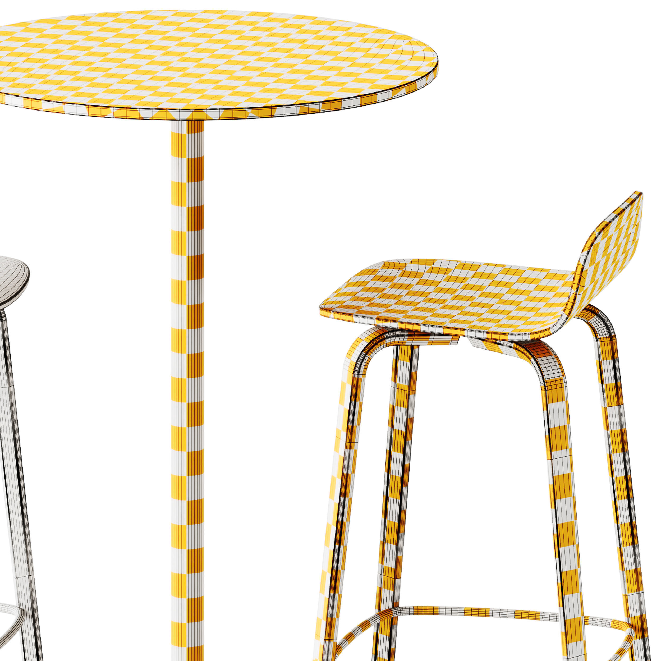 Visu Bar Stool and Still Cafe Table by Muuto 3D model_6