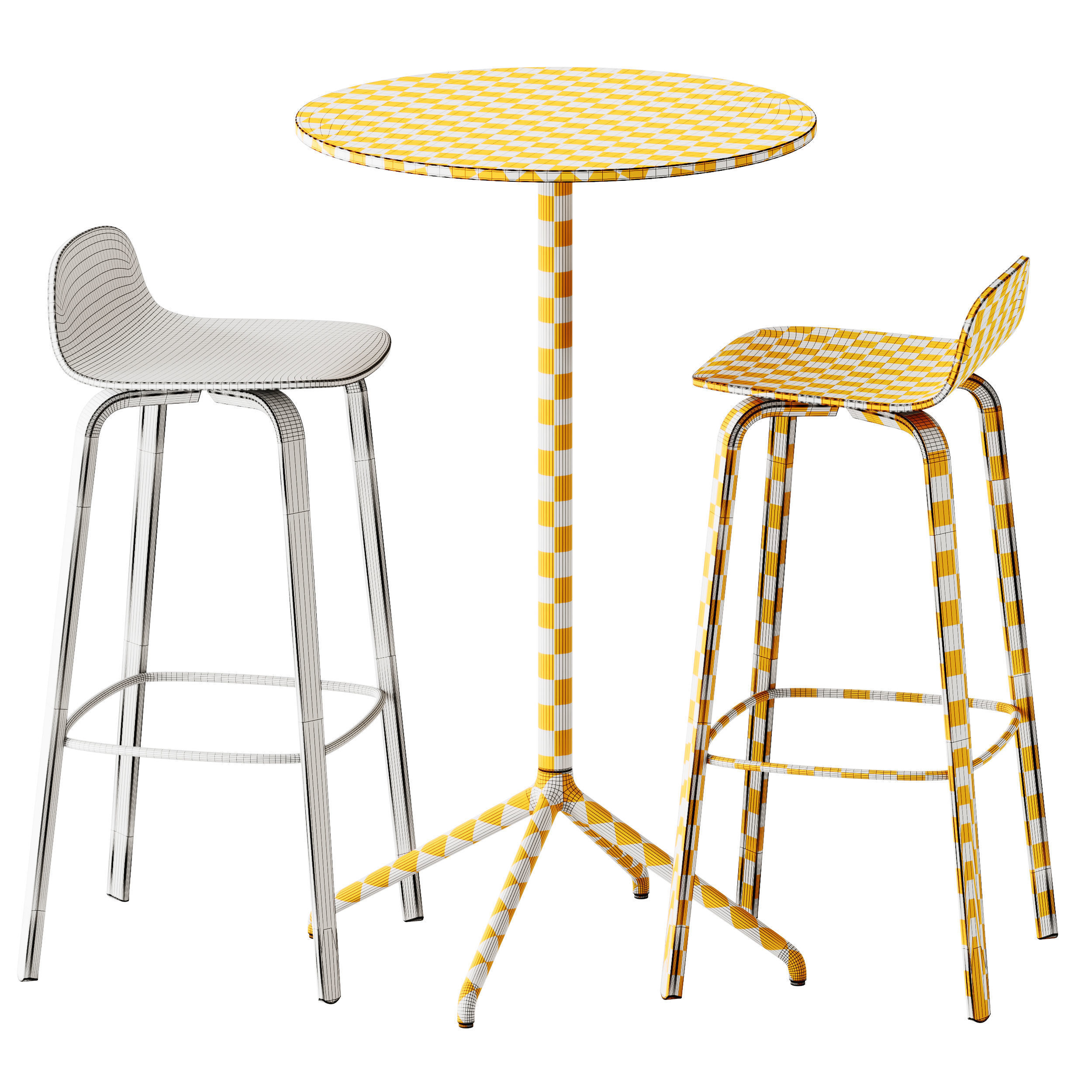 Visu Bar Stool and Still Cafe Table by Muuto 3D model_5