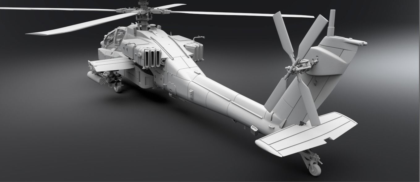 Apache AH64 Longbow Scale model 3D print model_3