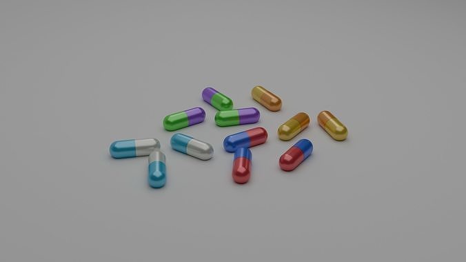 Simple Medical Pills Free low-poly 3D model