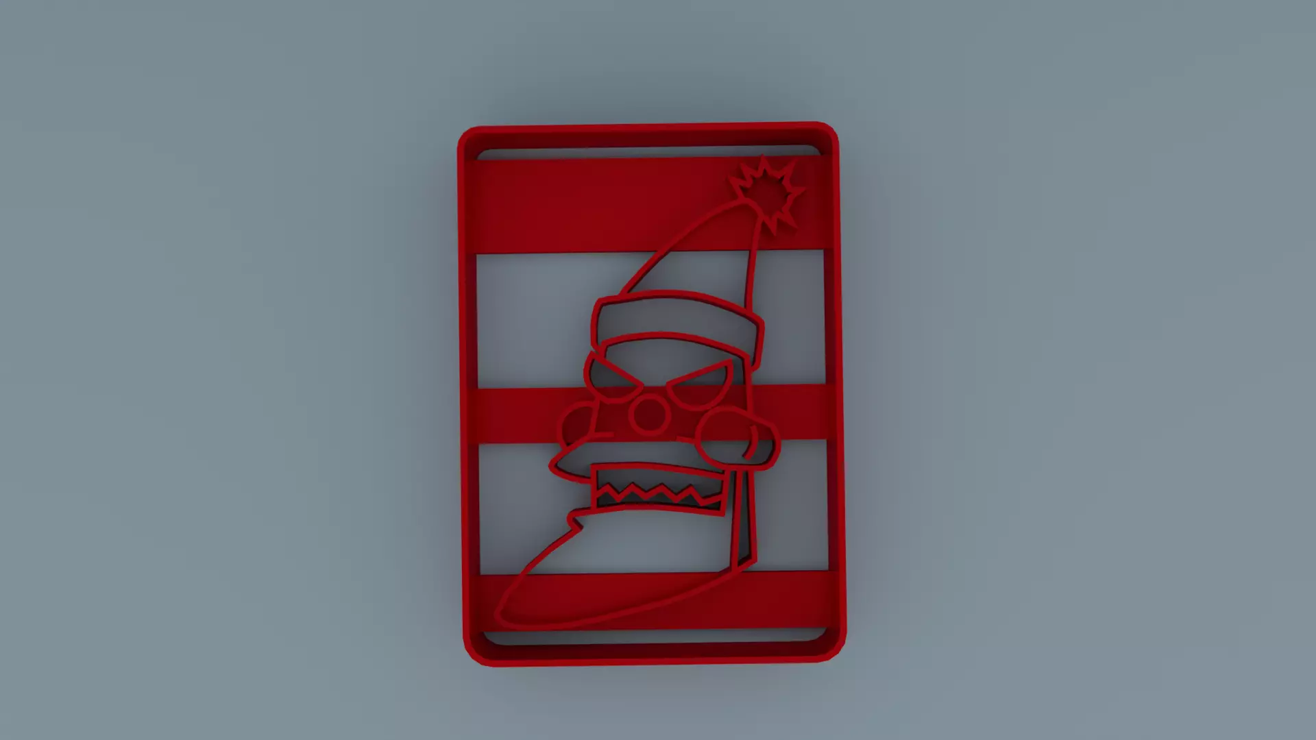futurama santa cookie cutter 3D print model_0