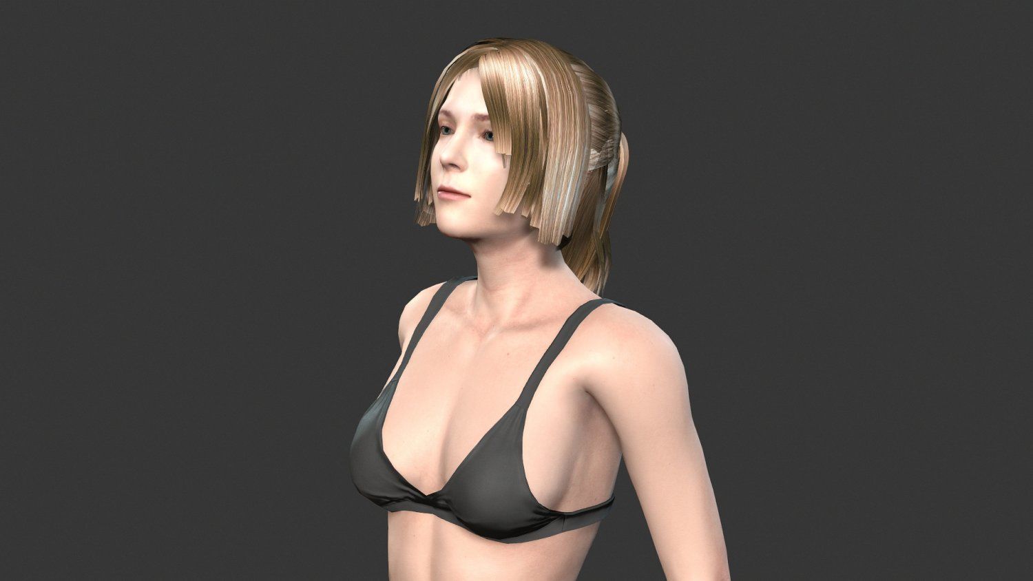Game character Woman Low-poly 3D model_3