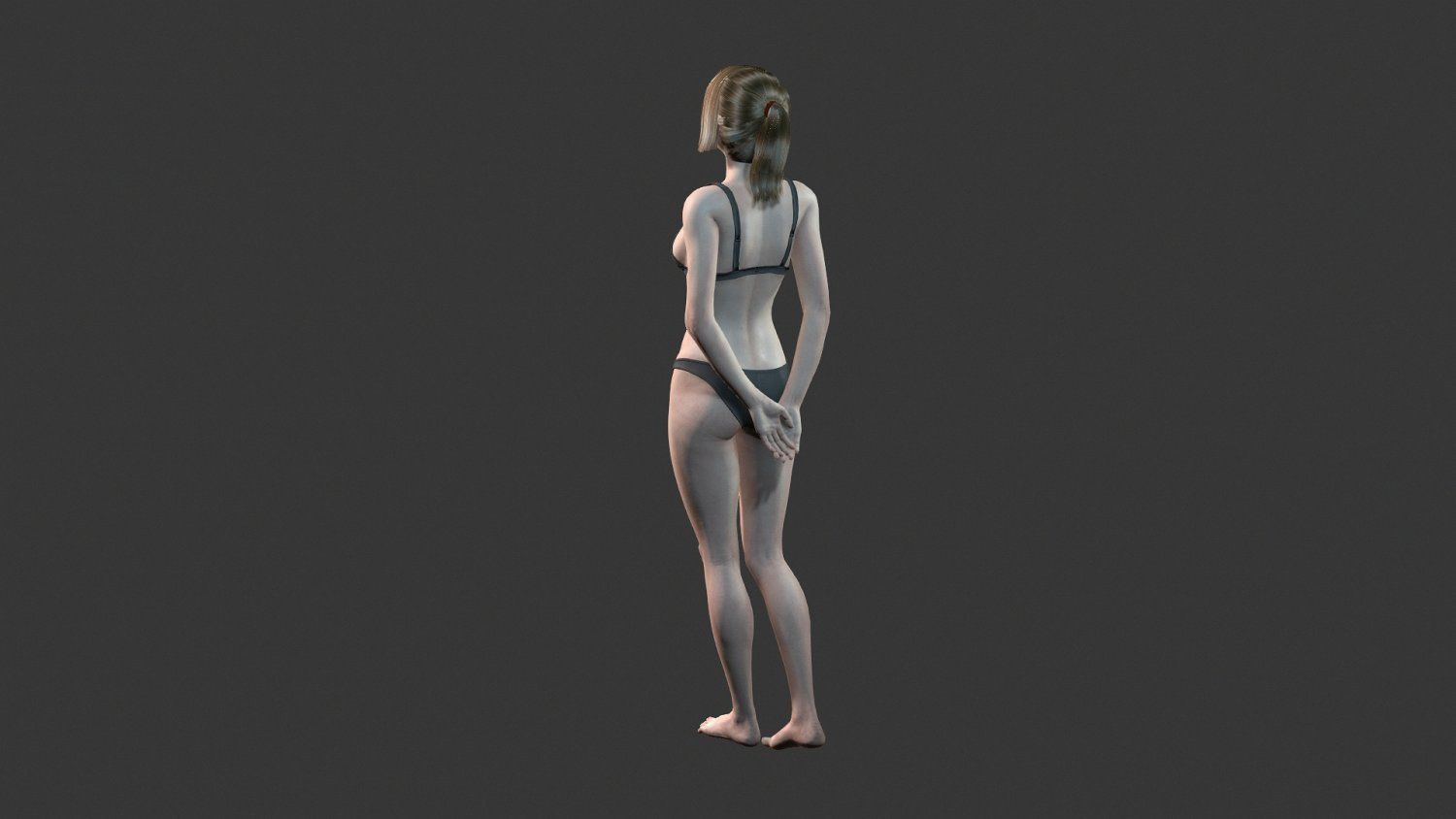 Game character Woman Low-poly 3D model_7