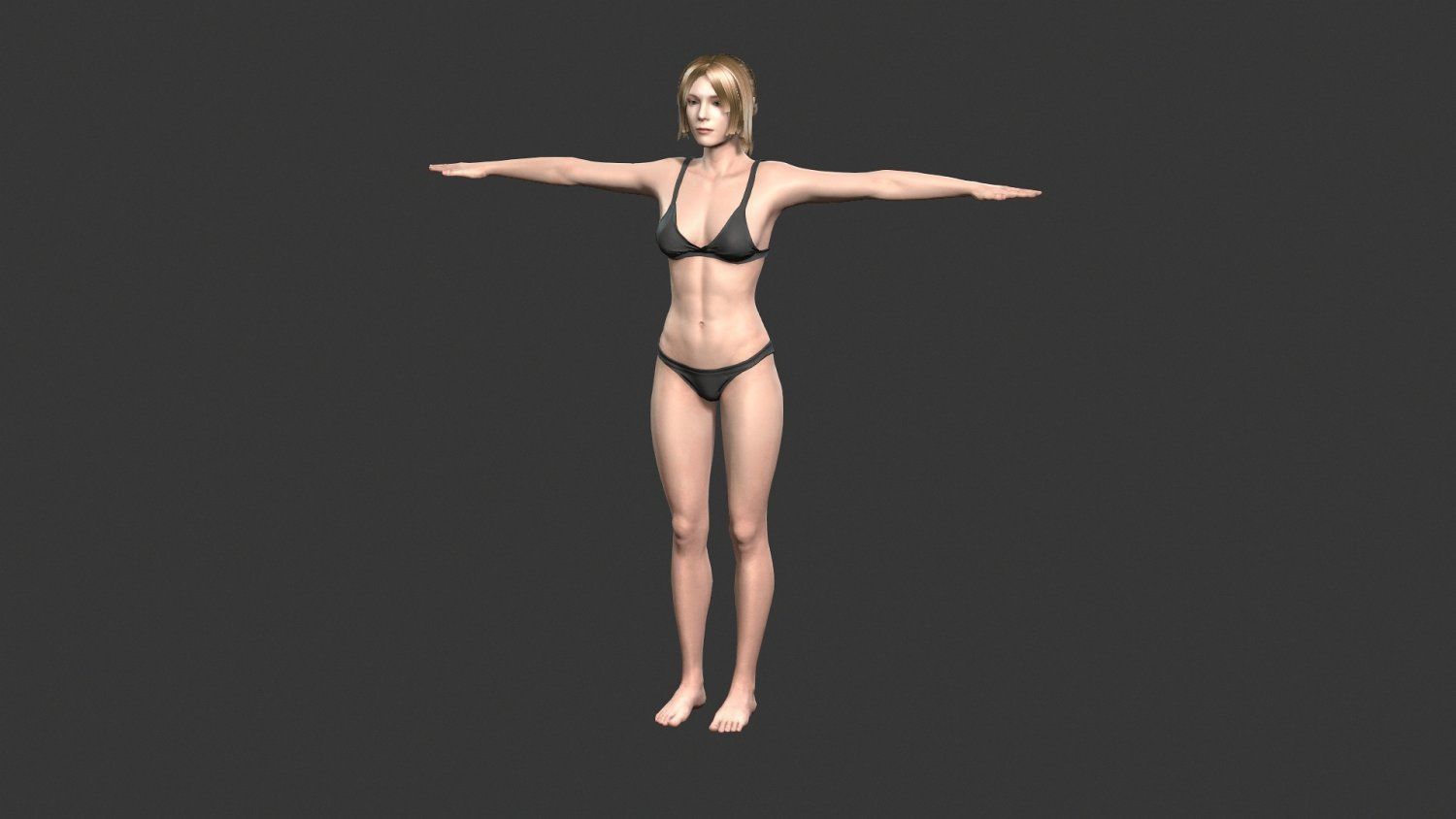 Game character Woman Low-poly 3D model_6