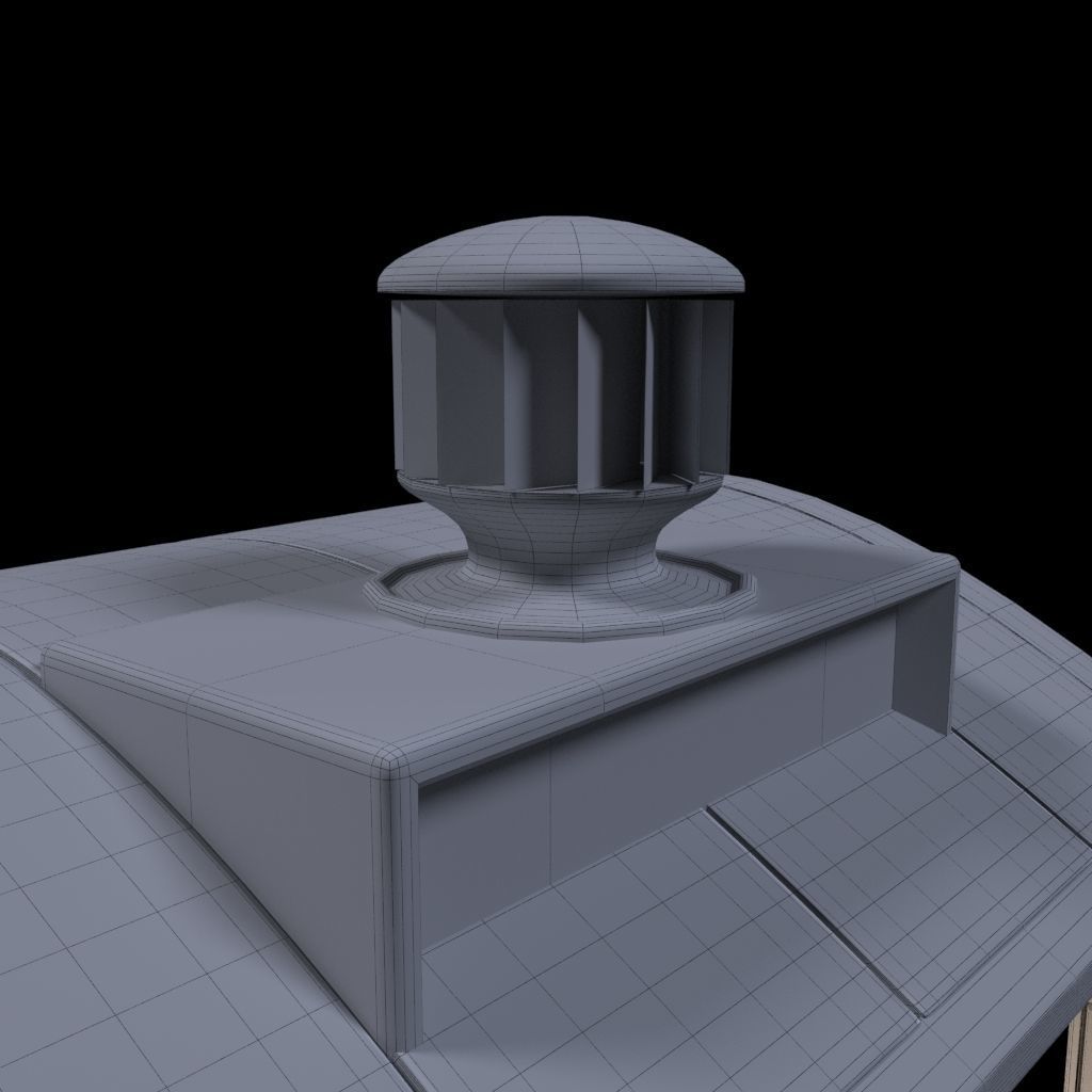 Sci-Fi Noir Hangar  Low-poly 3D model_12