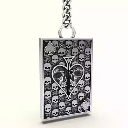 Pikes Spades playing card skull 3d key holder  jewelry