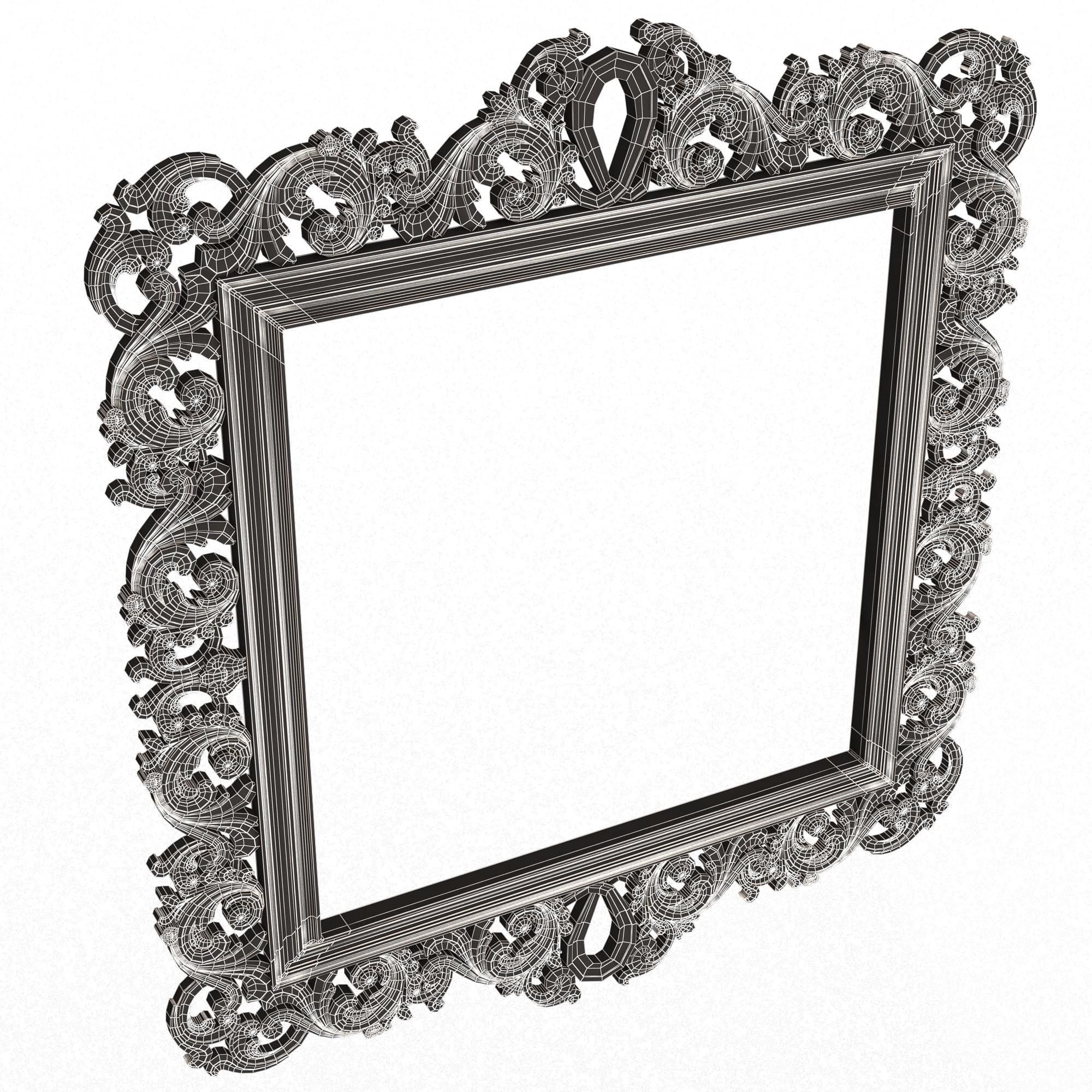 Classic Frame and Mirror Collection 05 Low-poly 3D model_99