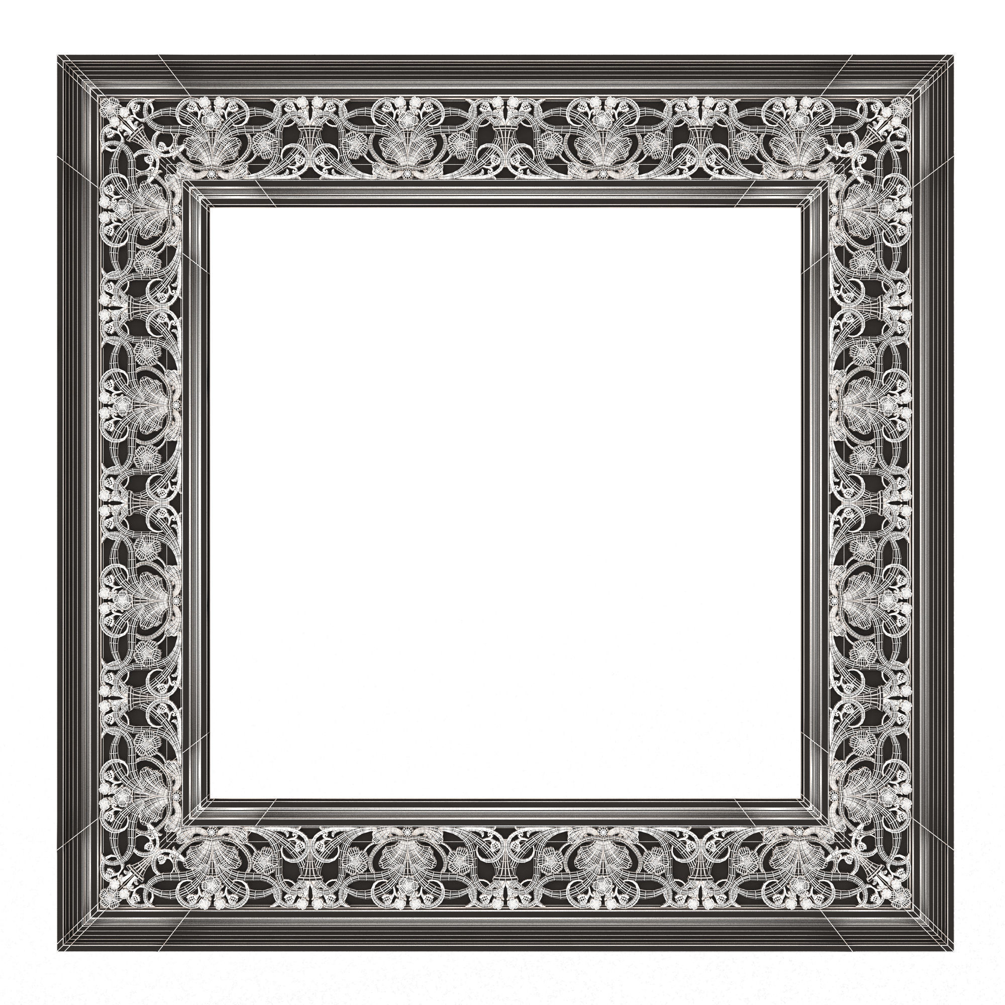 Classic Frame and Mirror Collection 05 Low-poly 3D model_100
