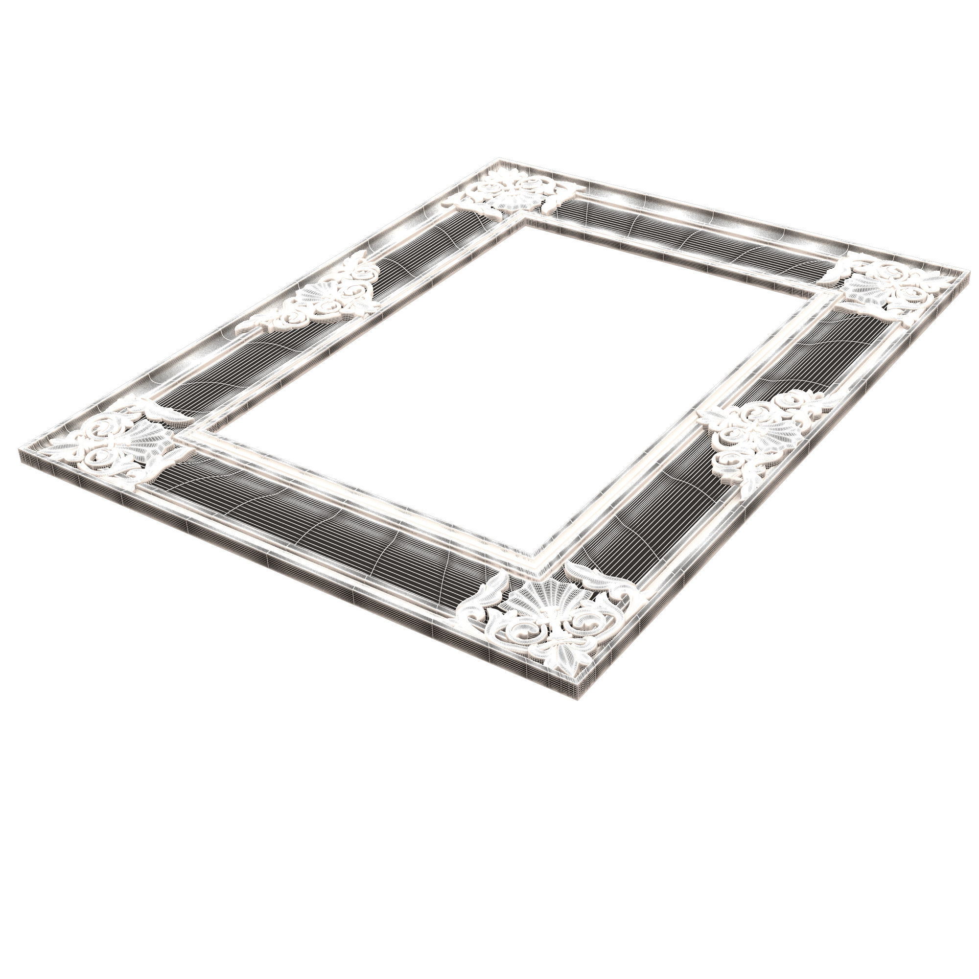 Classic Frame and Mirror Collection 05 Low-poly 3D model_42