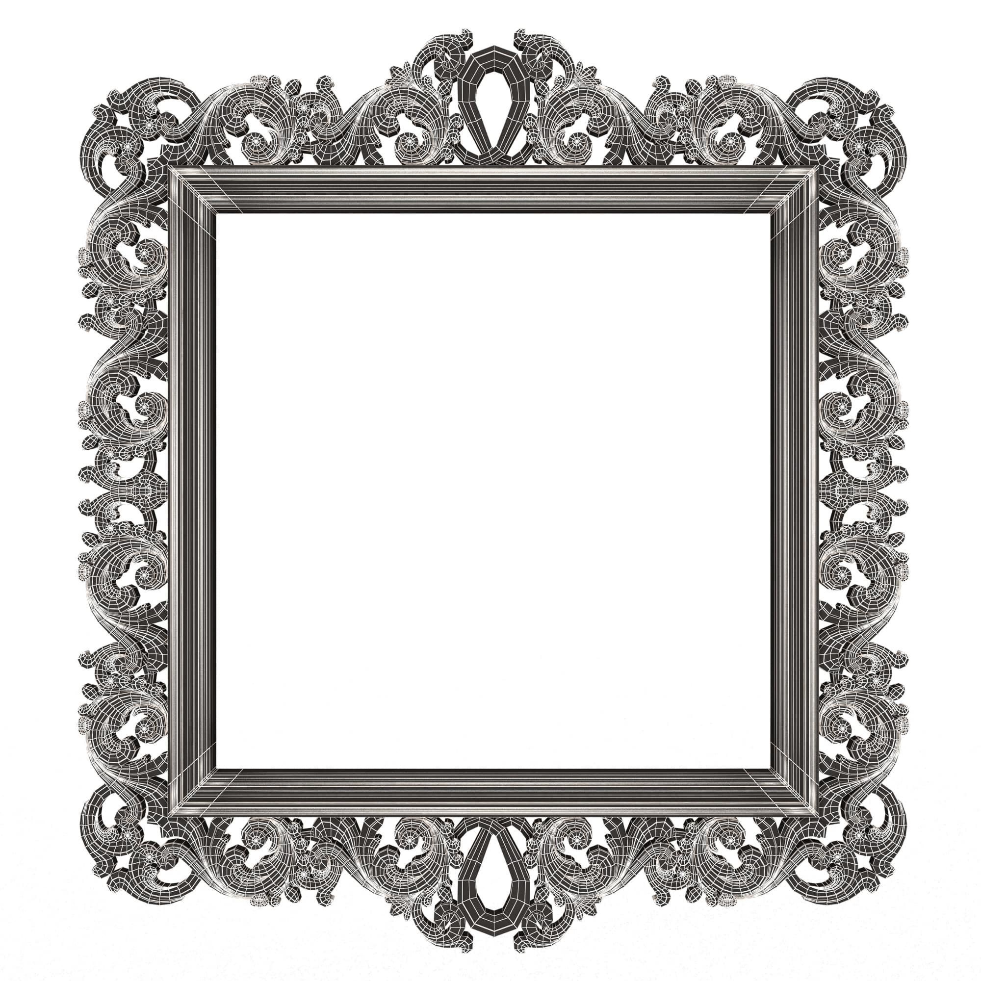 Classic Frame and Mirror Collection 05 Low-poly 3D model_98