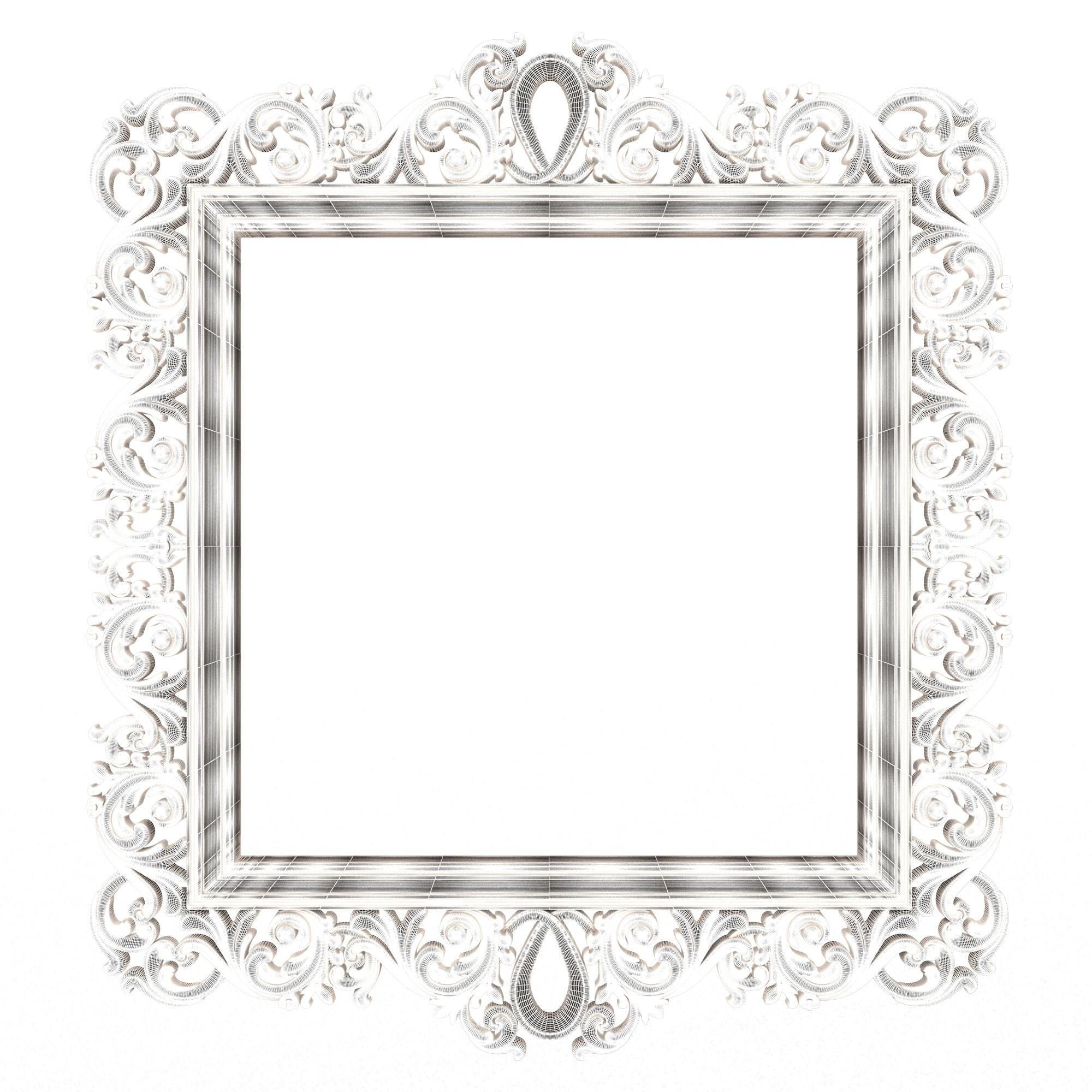 Classic Frame and Mirror Collection 05 Low-poly 3D model_69